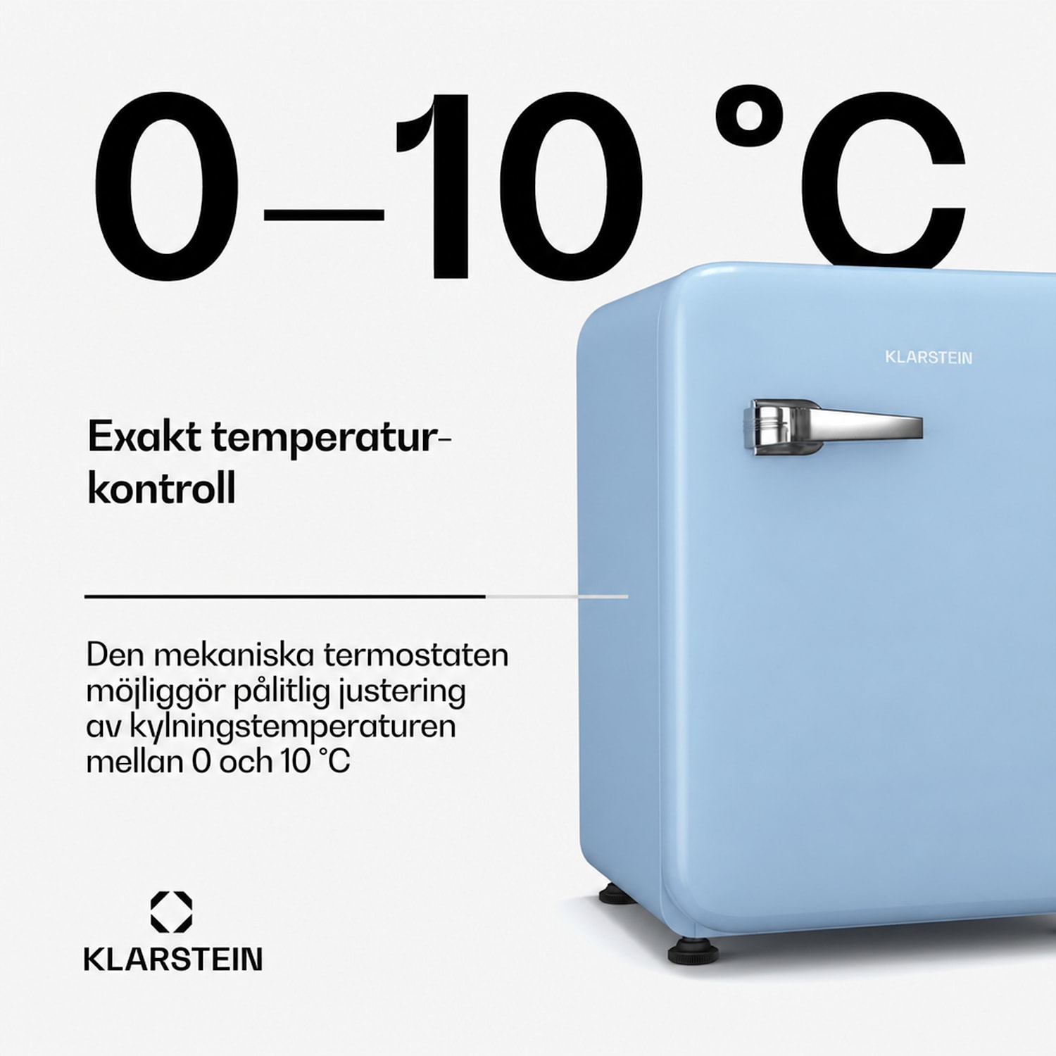 Audrey Evo minikylskåp | 68 l | retrodesign | tyst | kompakt | 3 färger 68 Ltr | Blå