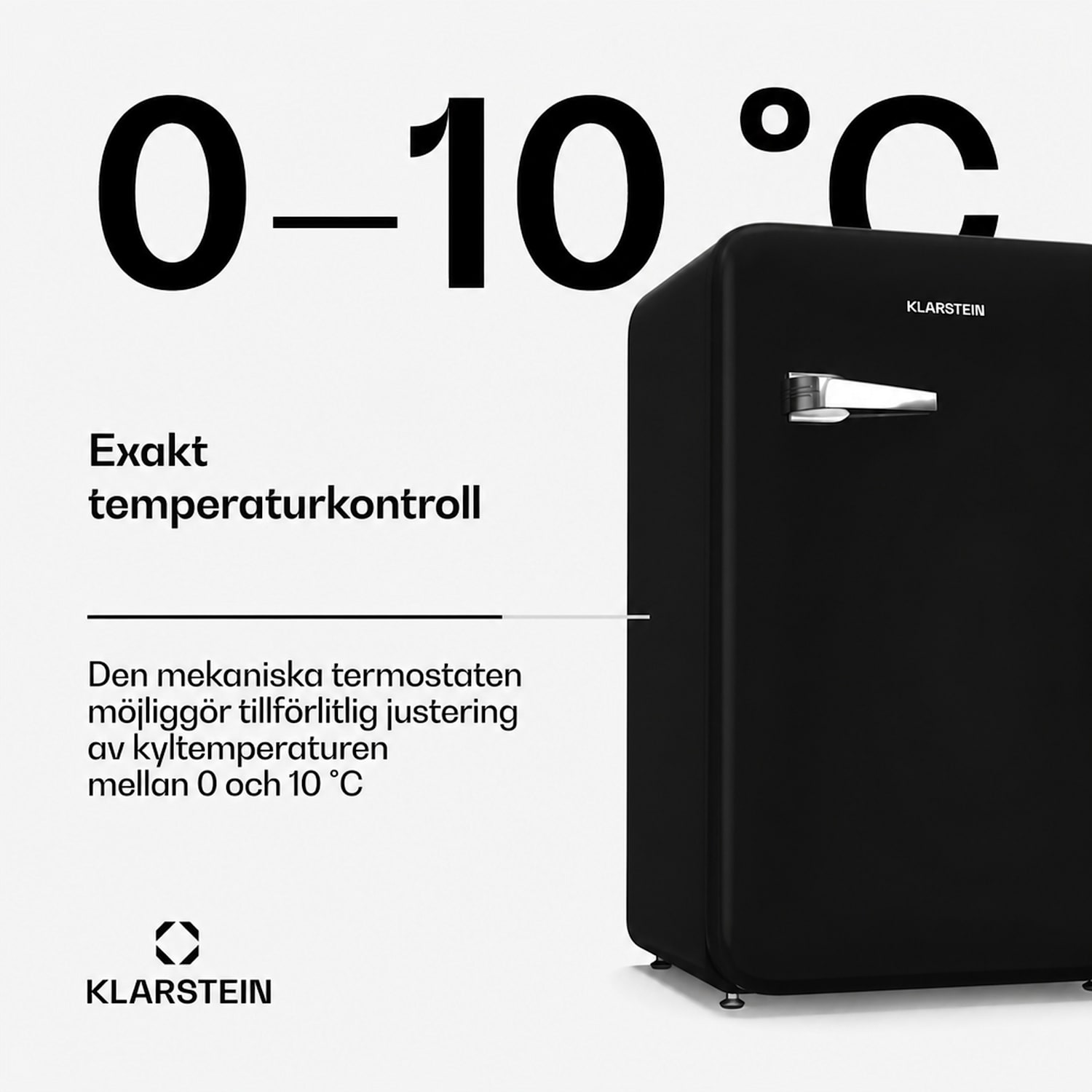 Audrey Evo minikylskåp | 90 l | retrodesign | tyst | kompakt | 3 färger 90 litrů | Svart
