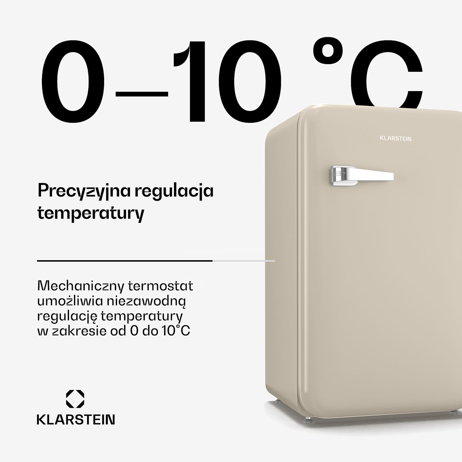 Audrey Evo mini lodówka, 90 l, design retro, cicha, kompaktowa, 3 kolory 90 Ltr | Kremowy