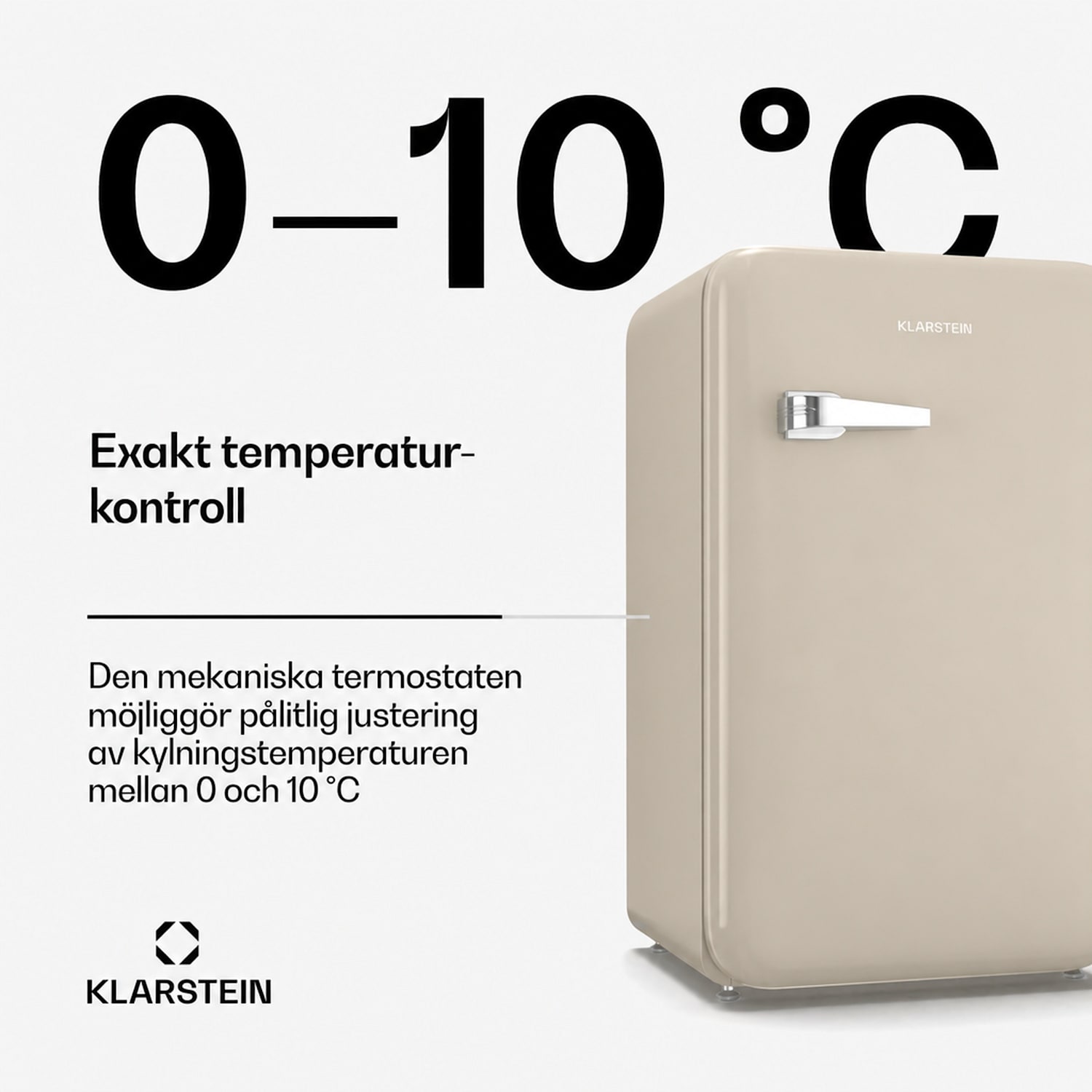 Audrey Evo minikylskåp | 90 l | retrodesign | tyst | kompakt | 3 färger 90 litrů | Creme