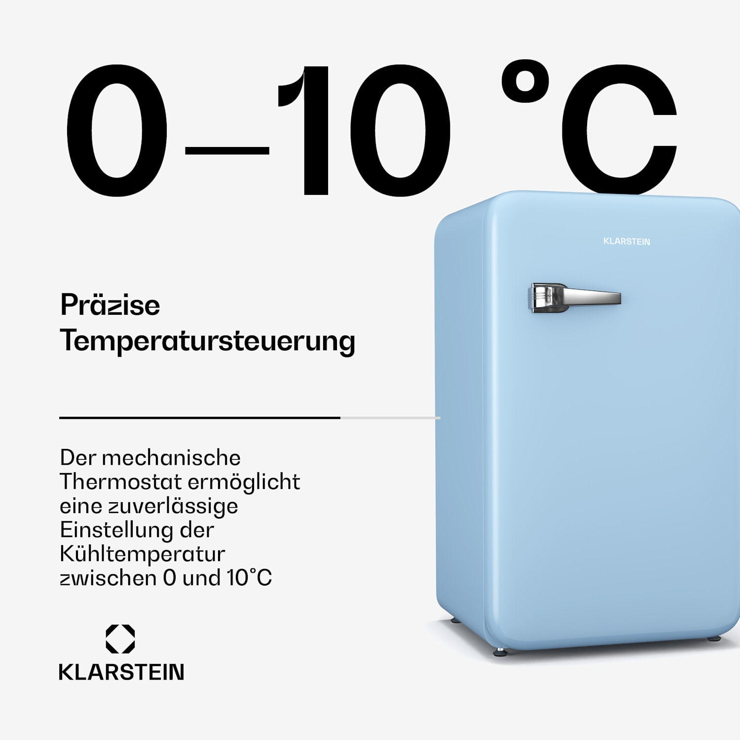 Audrey Evo Mini Kühlschrank | 90L | Retro-Design | leise | kompakt | 3 Farben 90 Ltr | Blau