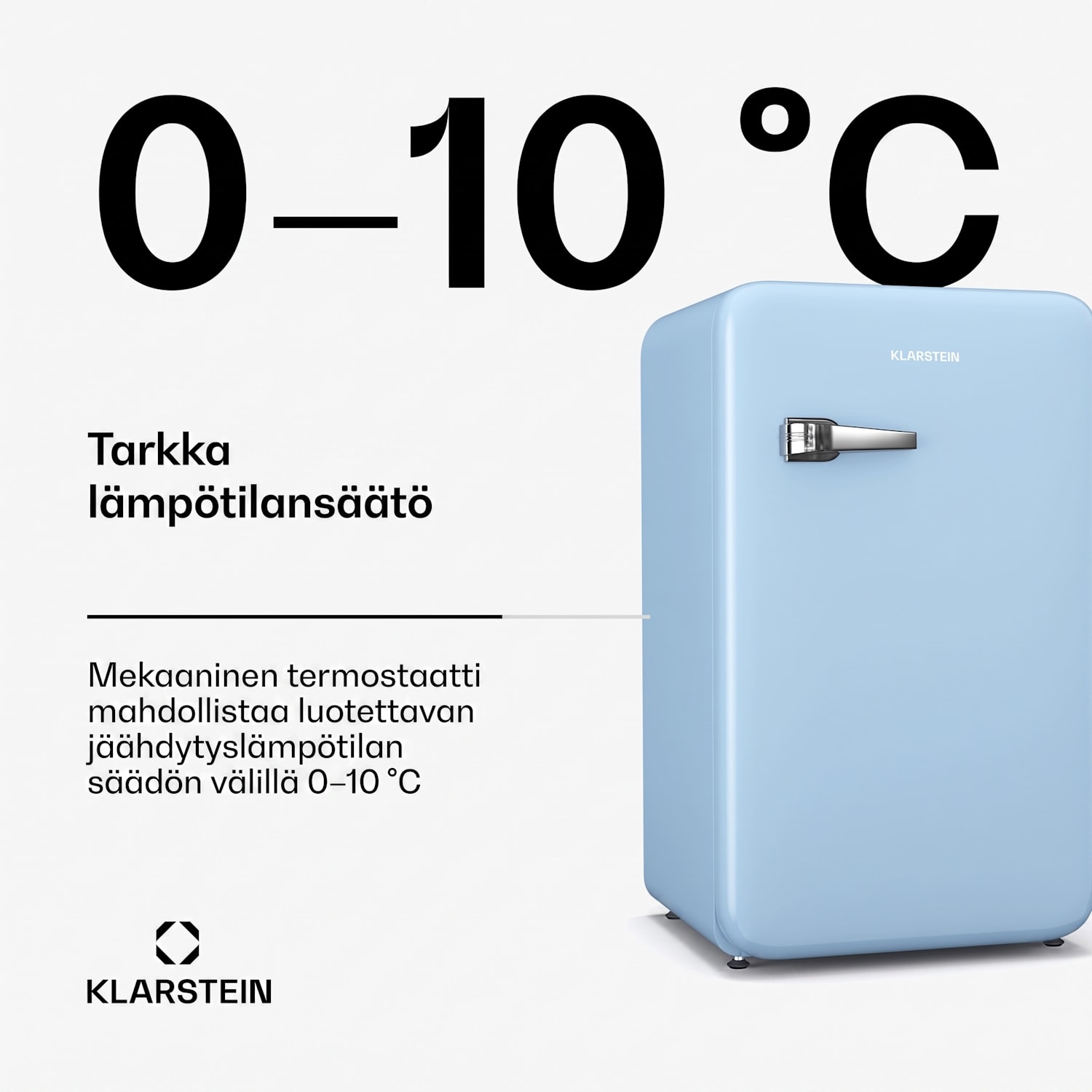 Audrey Evo minijääkaappi | 90 l | retro design | hiljainen | kompakti | 3 väriä 90 l | Sininen