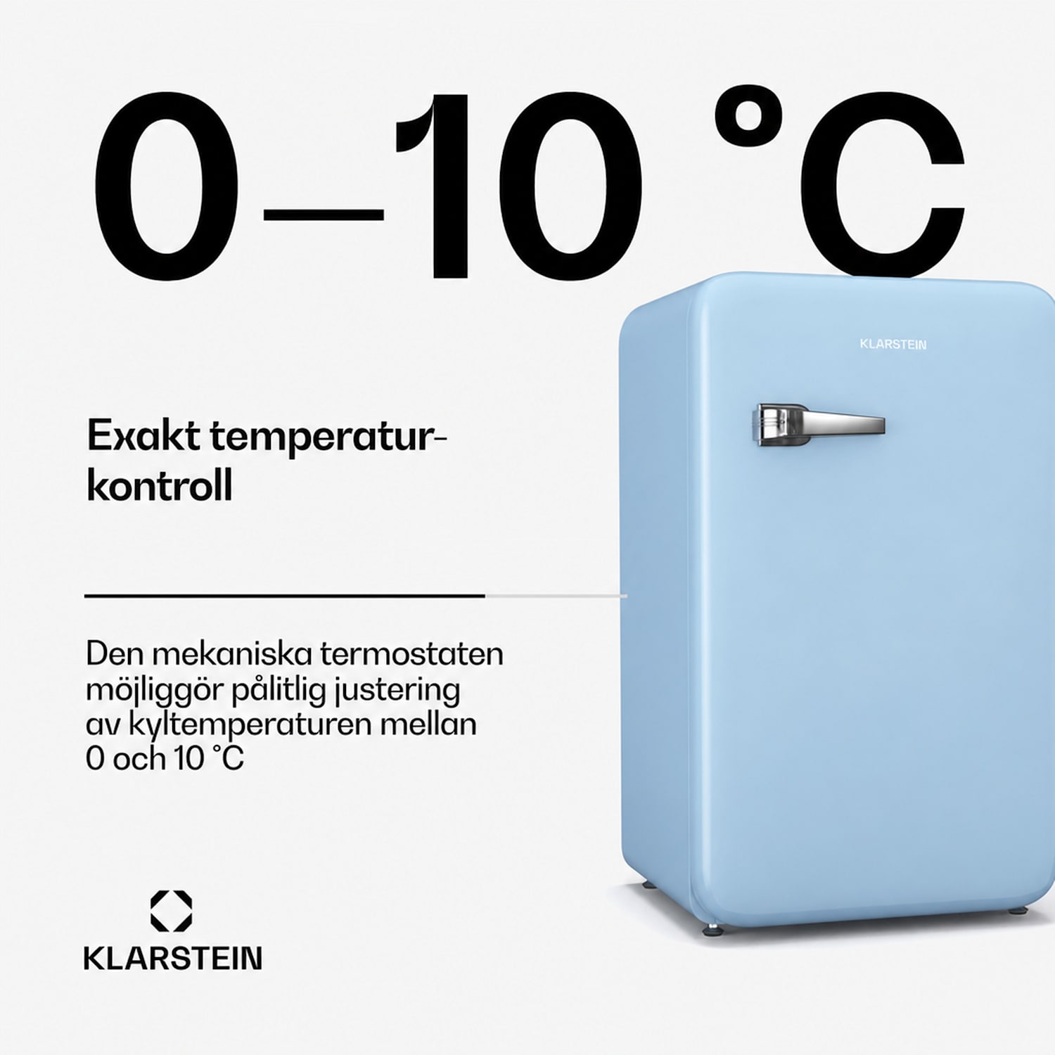 Audrey Evo minikylskåp | 90 l | retrodesign | tyst | kompakt | 3 färger 90 litrů | Blå