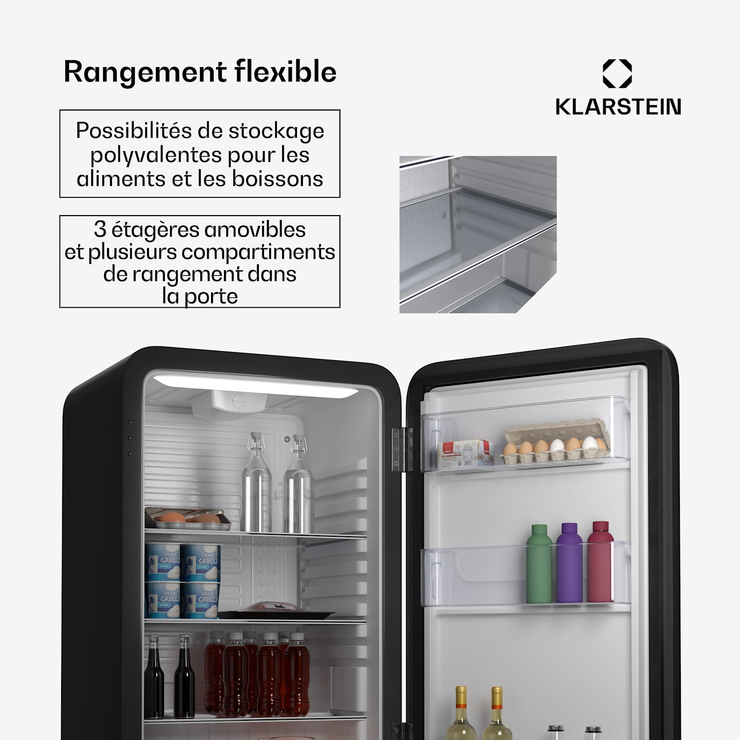 Audrey Evo koelkast | 112L | retro design | stil | compact | 3 kleuren 