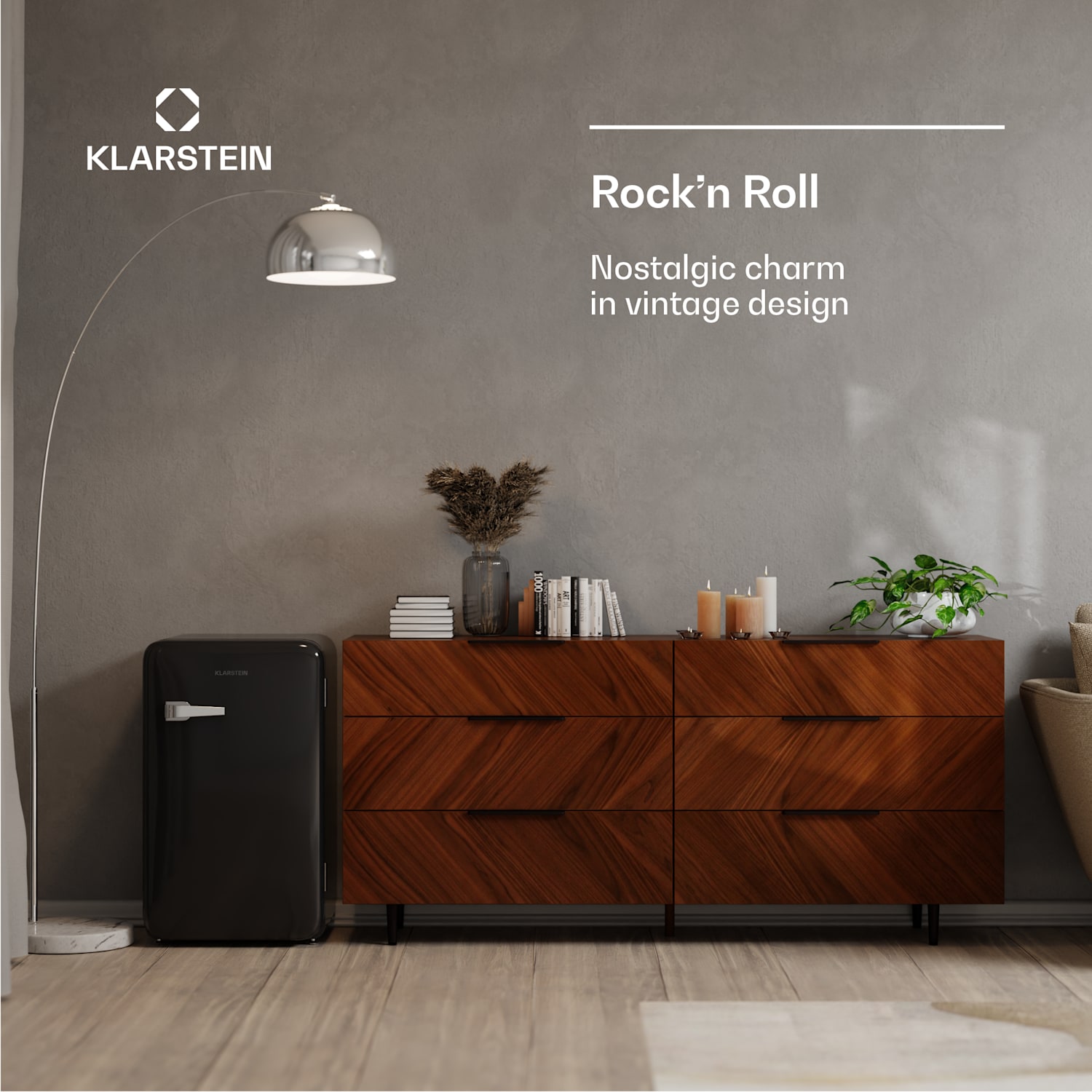 Audrey Evo koelkast | 112L | retro design | stil | compact | 3 kleuren 112 ltr | Zwart