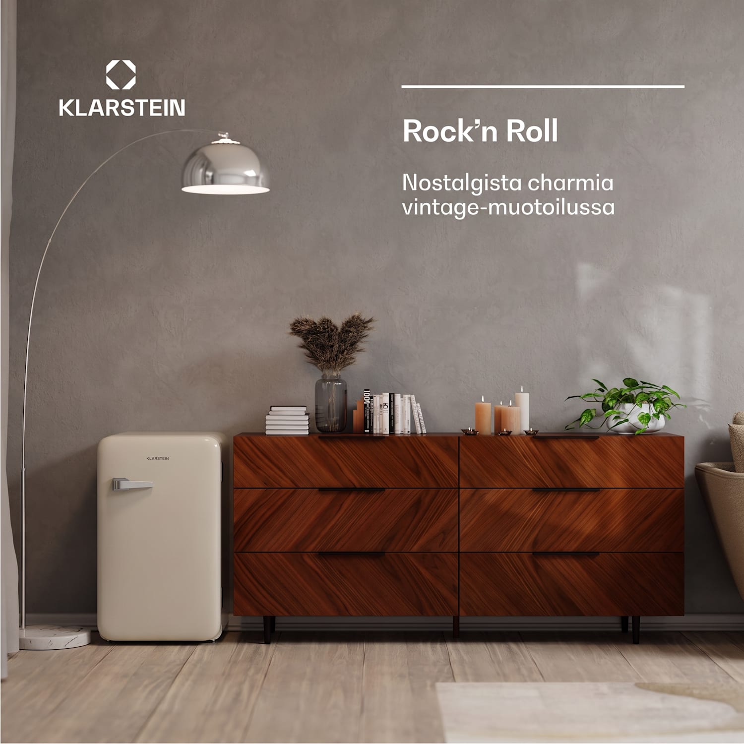 Audrey Evo jääkaappi | 112 l | retro design | hiljainen | kompakti | 3 väriä 112 l | Kerma
