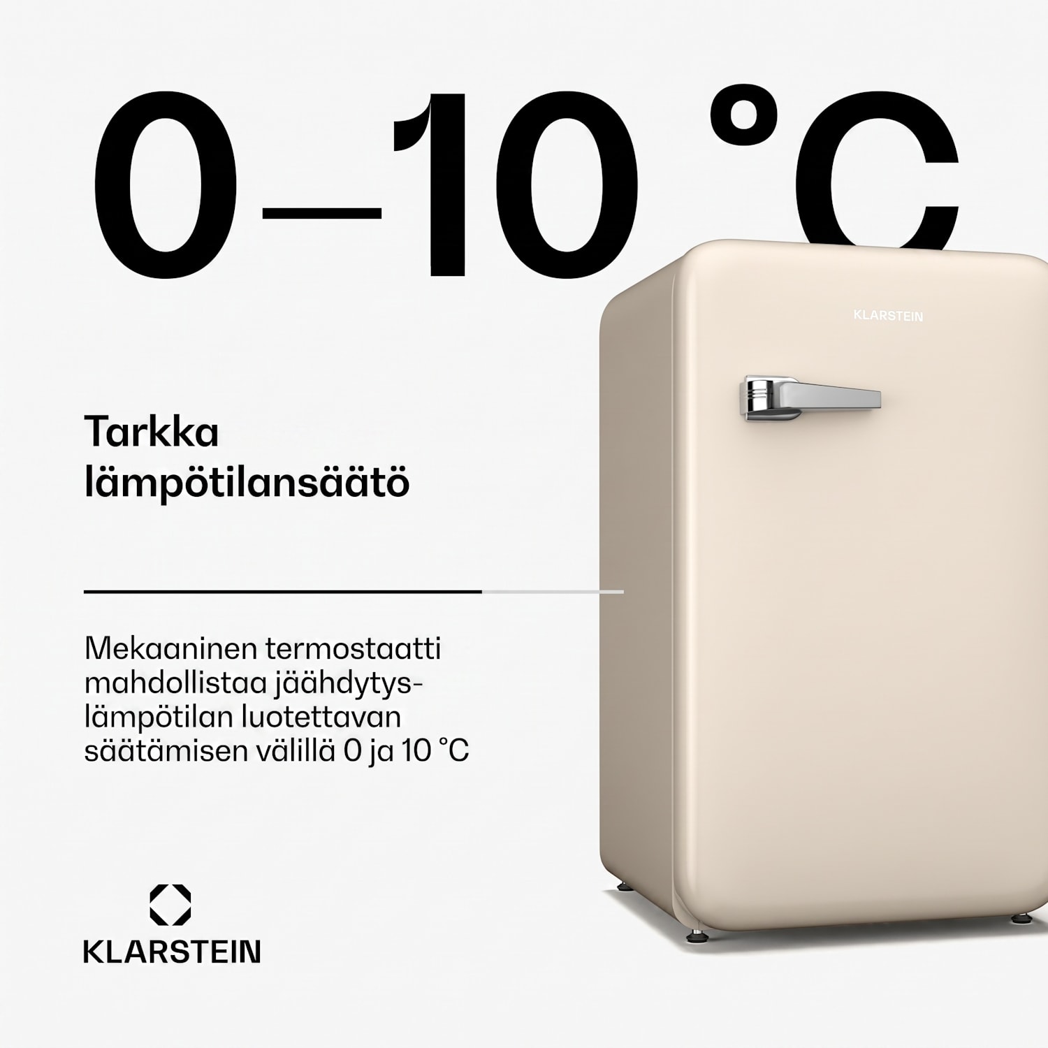 Audrey Evo jääkaappi | 112 l | retro design | hiljainen | kompakti | 3 väriä 112 l | Kerma