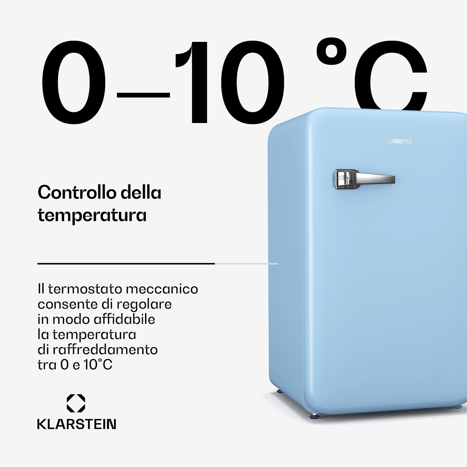 Audrey Evo - Frigorifero | 112L | Design rétro | Silenzioso | Compatto | 3 colori 112 Ltr | Blu