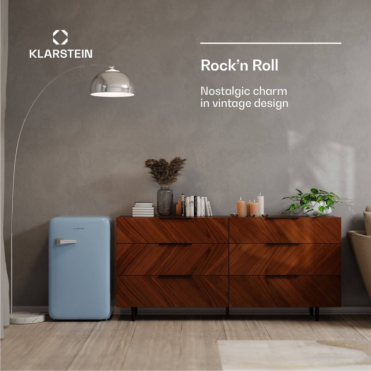 Audrey Evo jääkaappi | 112 l | retro design | hiljainen | kompakti | 3 väriä 112 l | Sininen