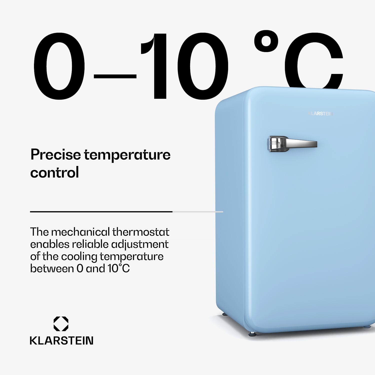 Audrey Evo jääkaappi | 112 l | retro design | hiljainen | kompakti | 3 väriä 112 l | Sininen