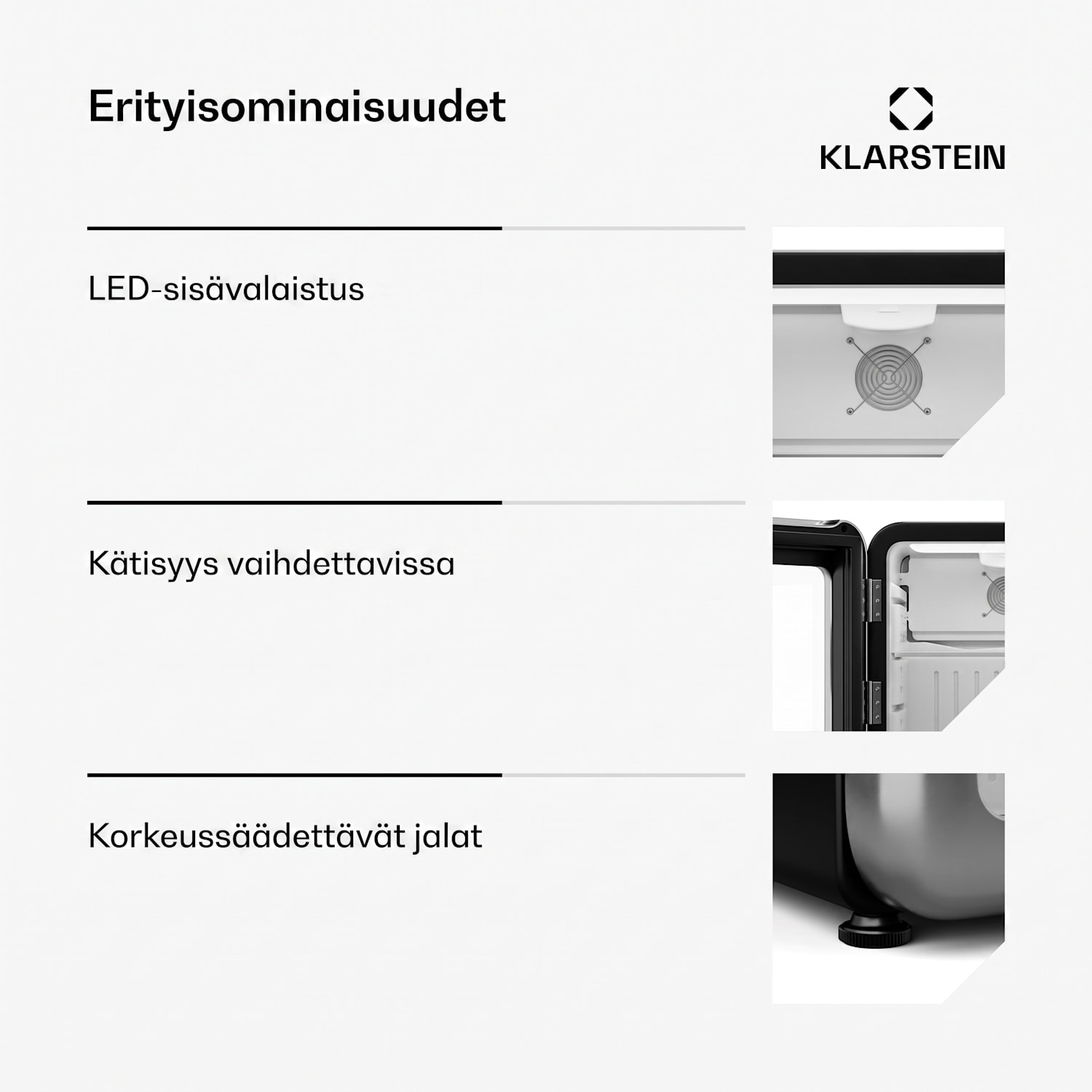 Audrey Evo juomajääkaappi | retro-design | lasiovi | 45 l | energiatehokkuusluokka C 45 l | Hopea