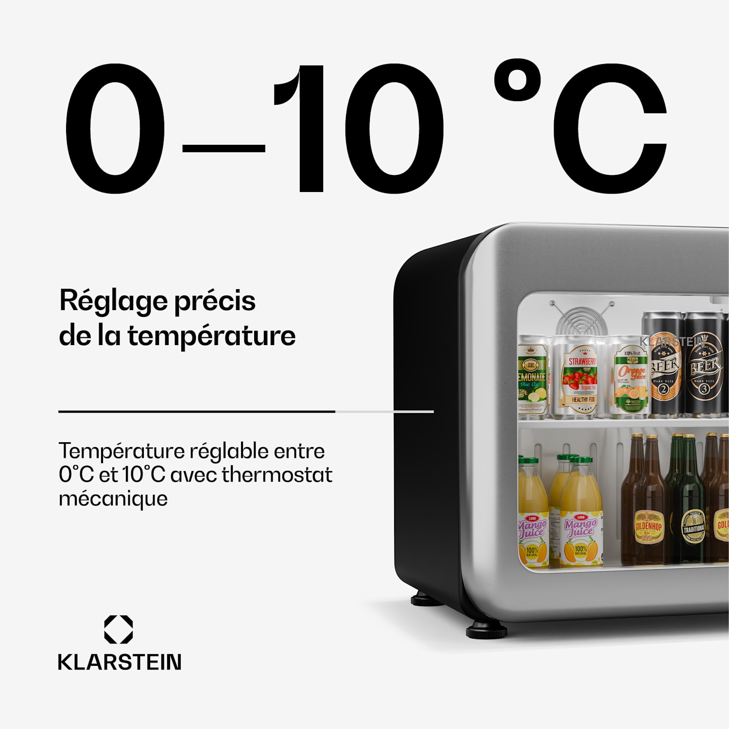 Audrey Evo drankenkoeling | retro design | glazen deur | 46L | EEK C 46 ltr | Zilver