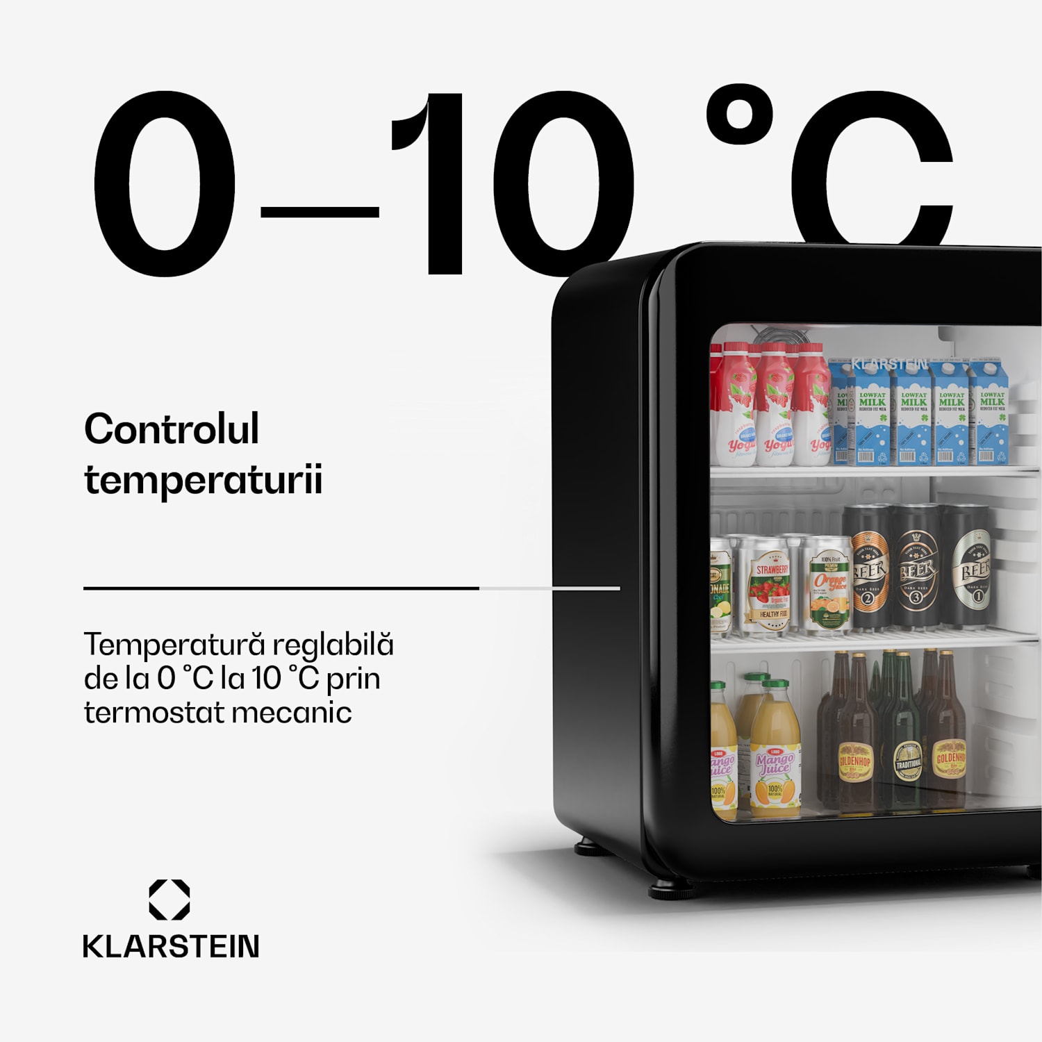 Audrey Evo frigider pentru băuturi, Design retro, Uși din sticlă, 68 L, Clasa energetică C 68 Ltr | Negru