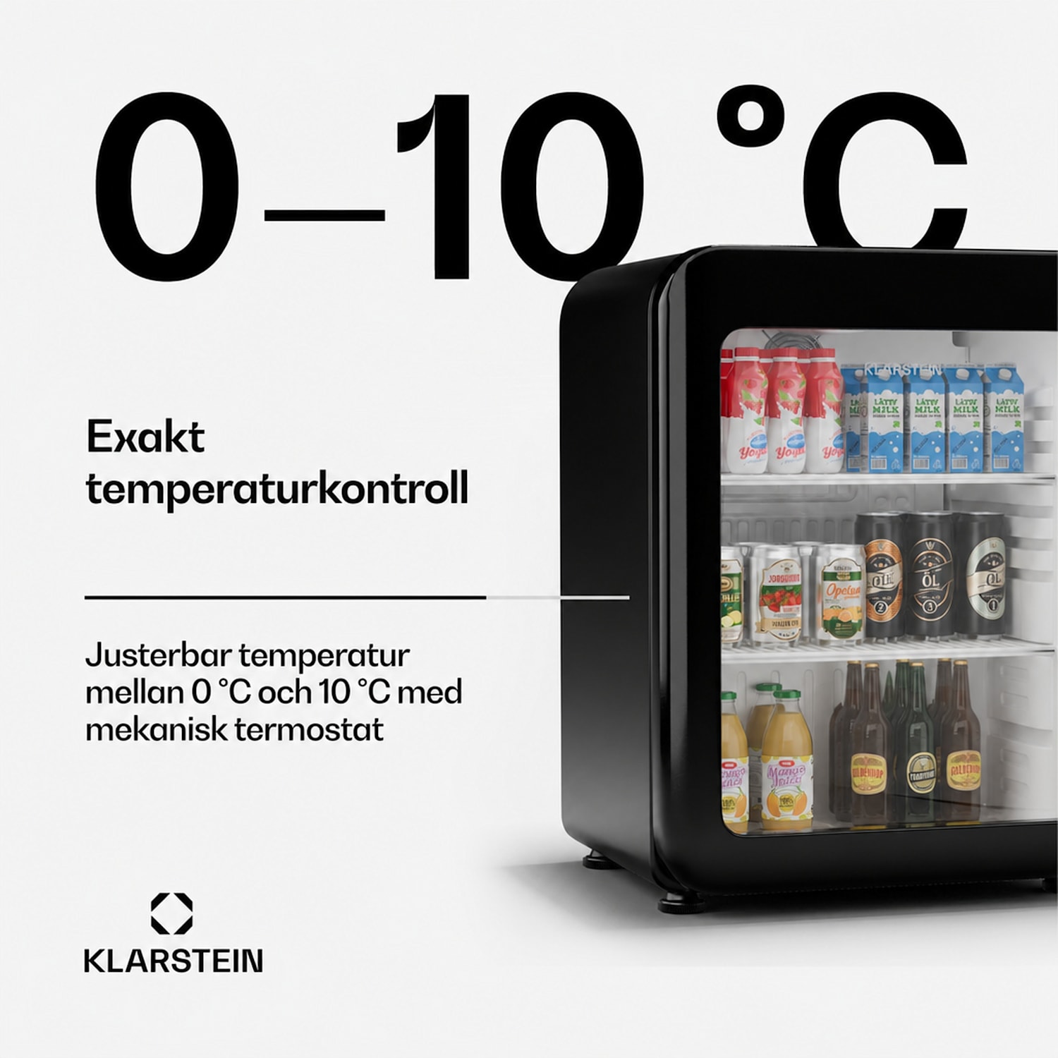 Audrey Evo dryckeskyl | retrodesign | glasdörr | 65 l | energiklass C 65 l | Svart