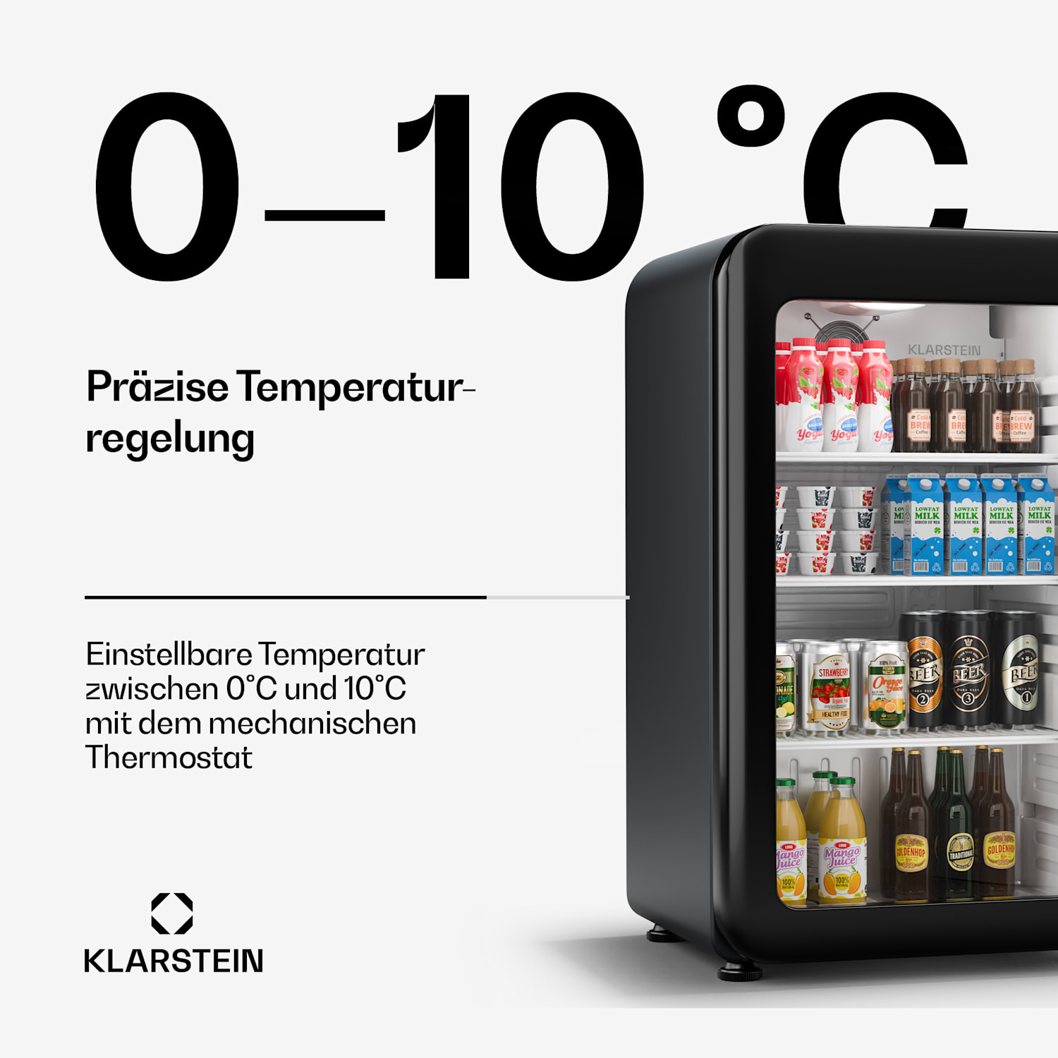 Audrey Evo Getränkekühlschrank | Retro-Design | Glastür | 93 L | EEK C 