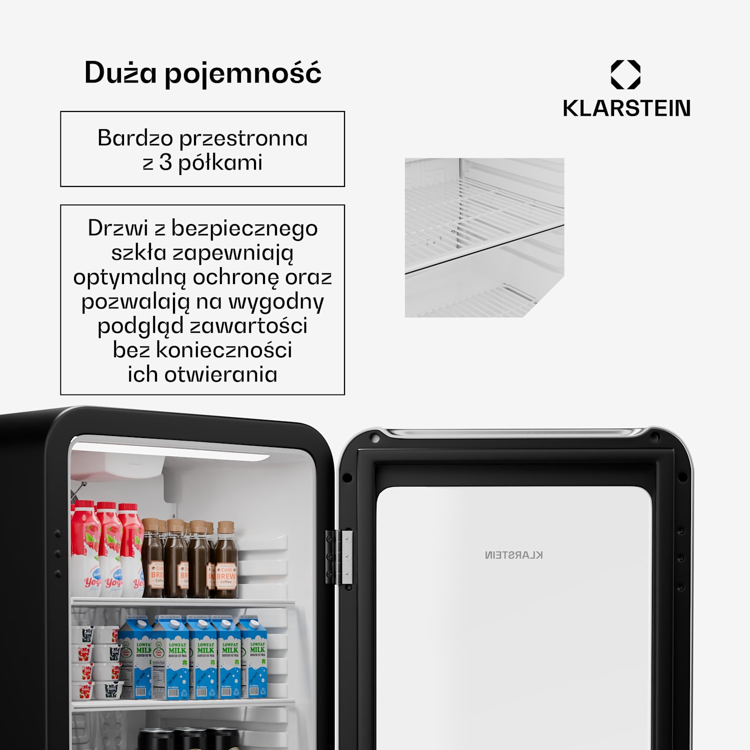 Audrey Evo lodówka na napoje, design retro, szklane drzwi, 93 l, klasa energetyczna C 93 Ltr | Srebrny