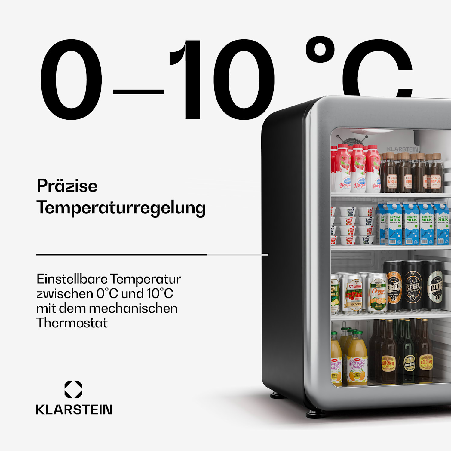 Audrey Evo Getränkekühlschrank | Retro-Design | Glastür | 113 L | EEK C 