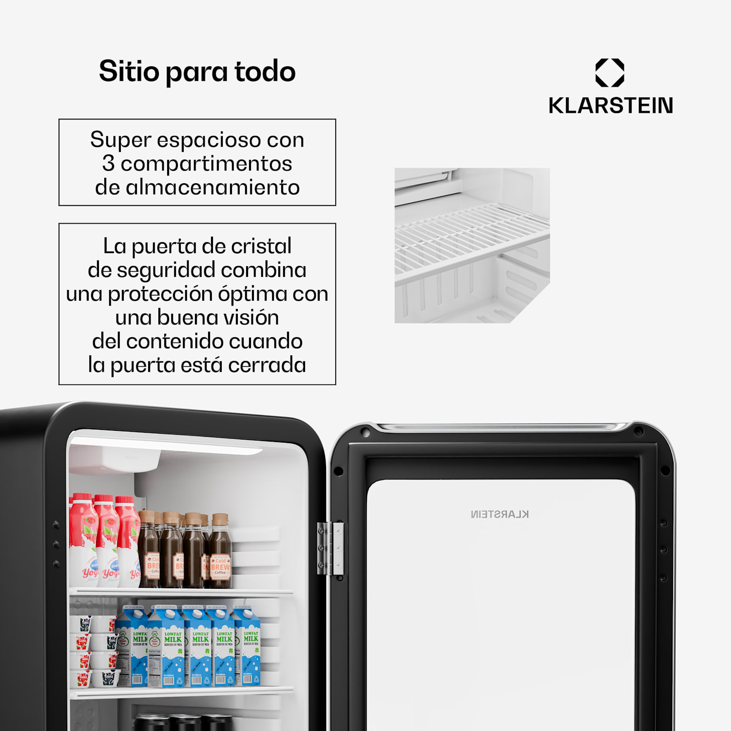 Nevera para bebidas Audrey Evo | diseño retro | puerta de cristal | 113 L | CEE C 