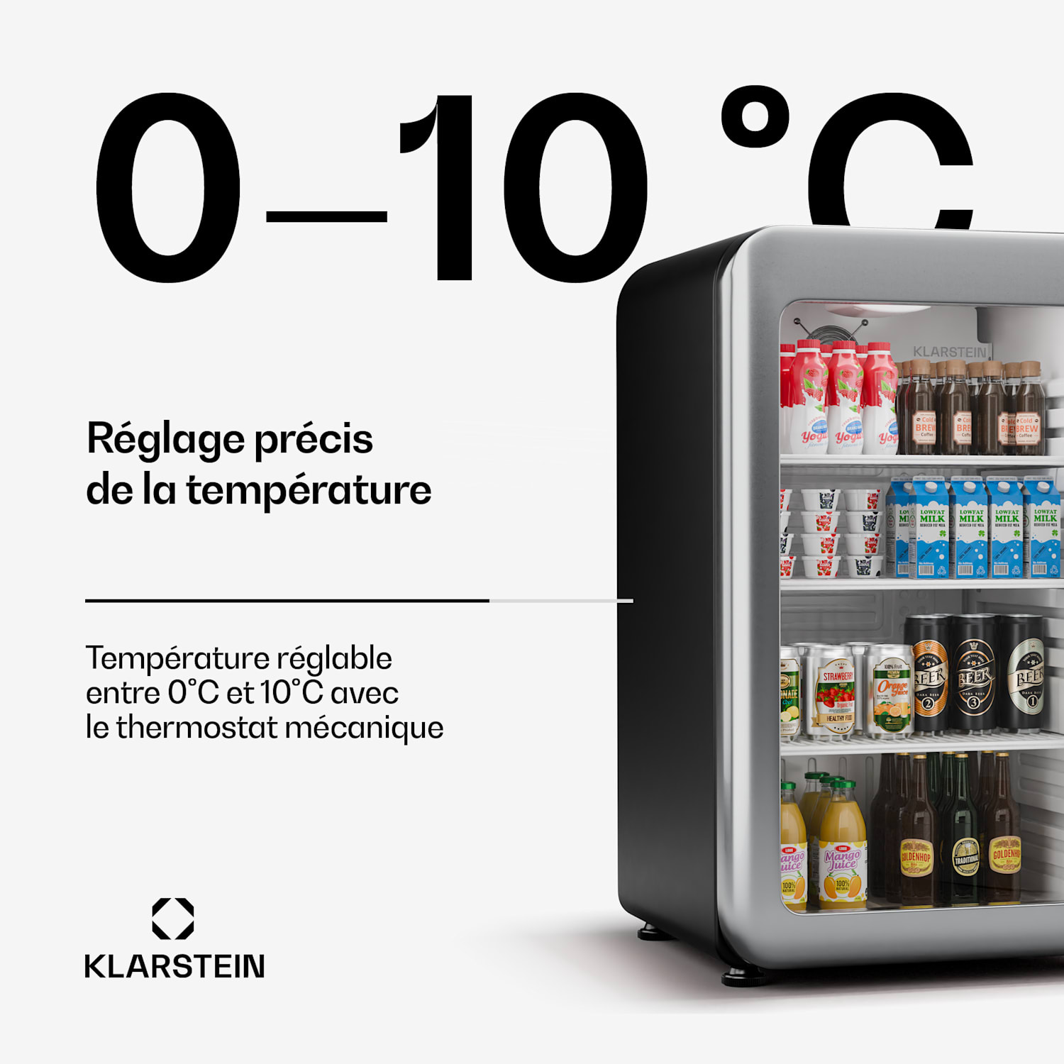 Audrey Evo drankenkoeling | retro design | glazen deur | 113L | EEK C 113 Ltr | Zwart