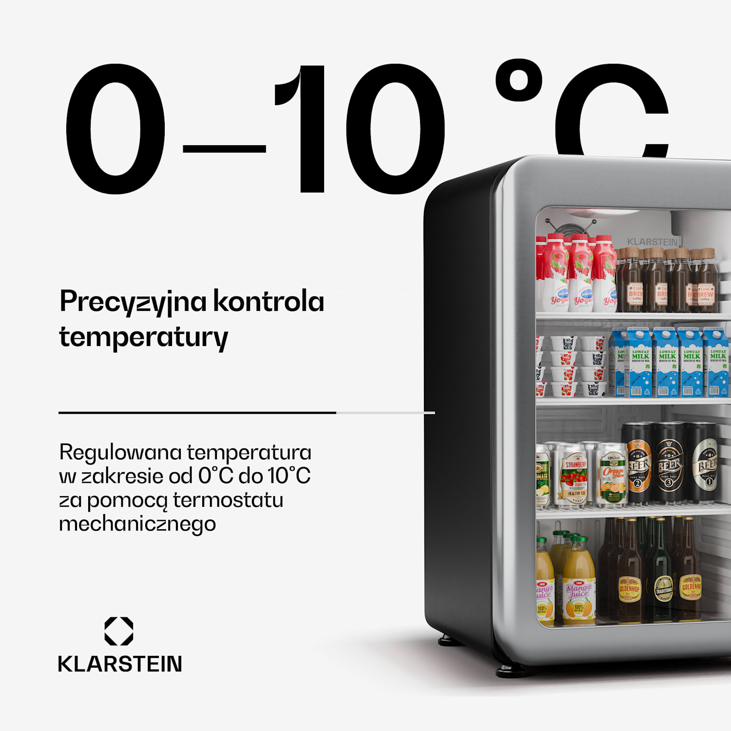 Audrey Evo lodówka na napoje, design retro, szklane drzwi, 113 l, klasa energetyczna C 113 Ltr | Czarny