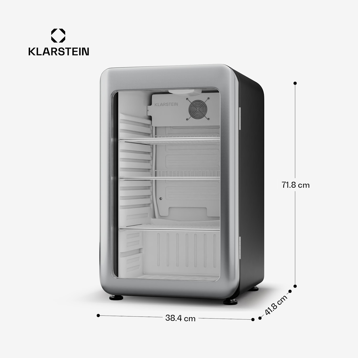 Nevera para bebidas Audrey Evo | diseño retro | puerta de cristal | 115 L | CEE C 115 L | Plata
