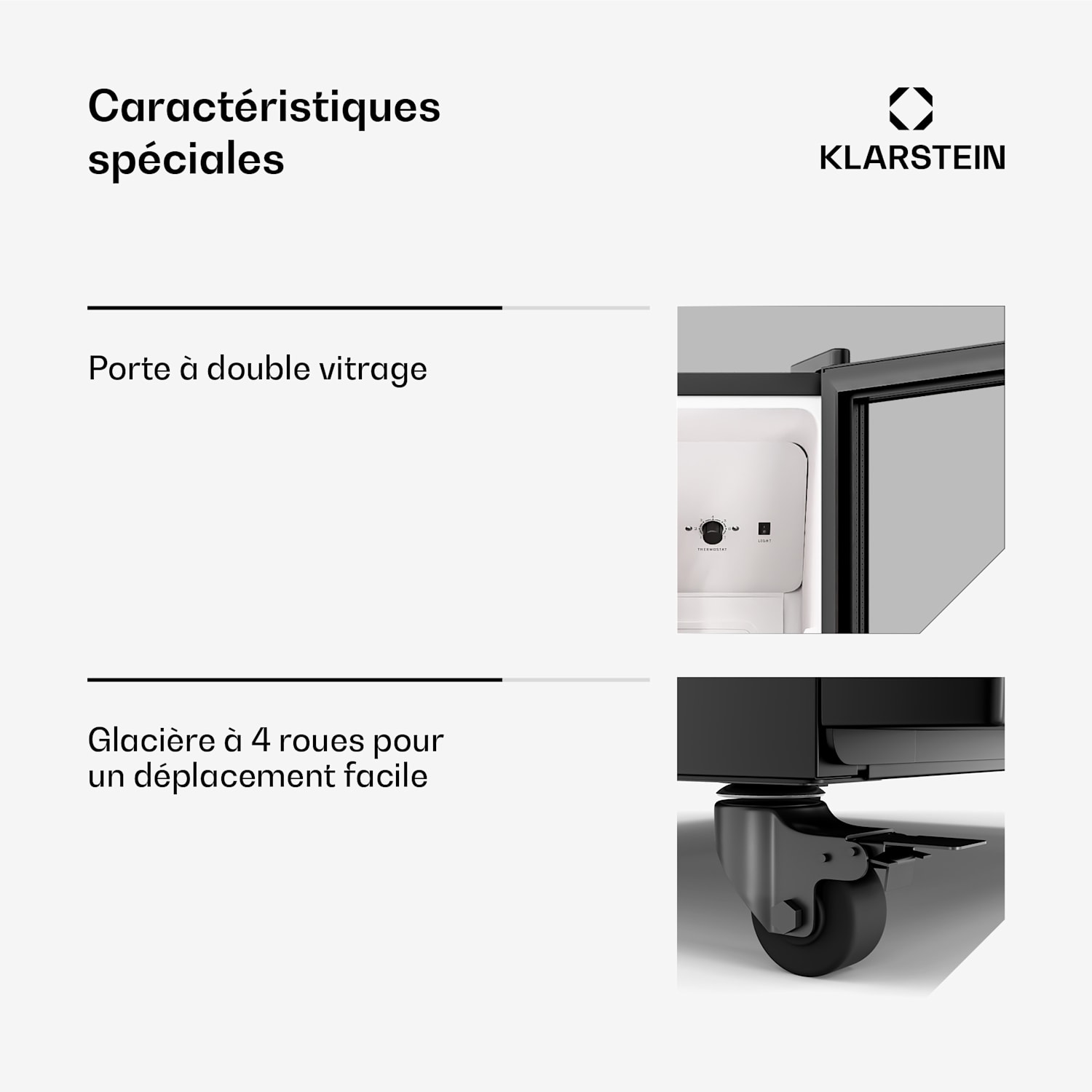 GrandCooler drankenkoeling | 270 L | ledverlichting | met wieltjes | 4 schappen 270 liter | Zwart