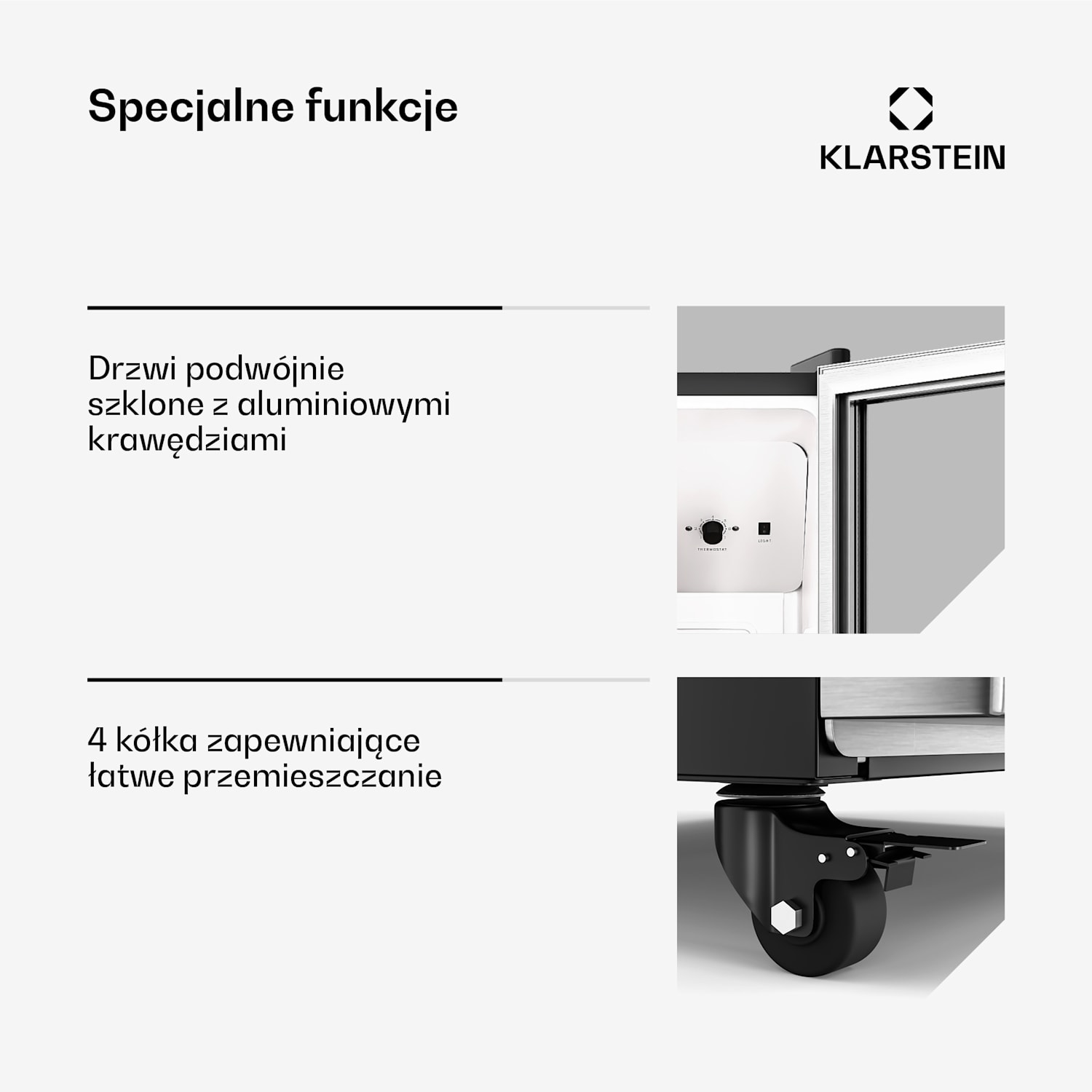 GrandCooler lodówka na napoje, 270 l, oświetlenie LED, kółka, 4 półki 270 litrów | Stal nierdzewna