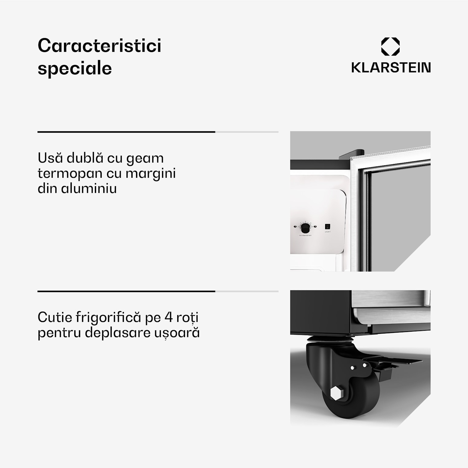 Frigider pentru băuturi GrandCooler, 270 l, iluminare LED, cu roți, 4 rafturi 270 litri | Oțel inoxidabil