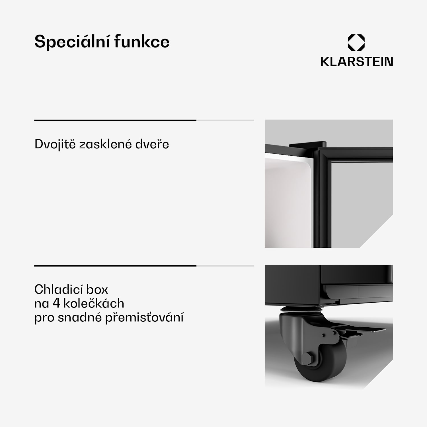 Chladnička na nápoje, 306 l, LED osvětlení, s kolečky, 4 police 306 litrů | Černá