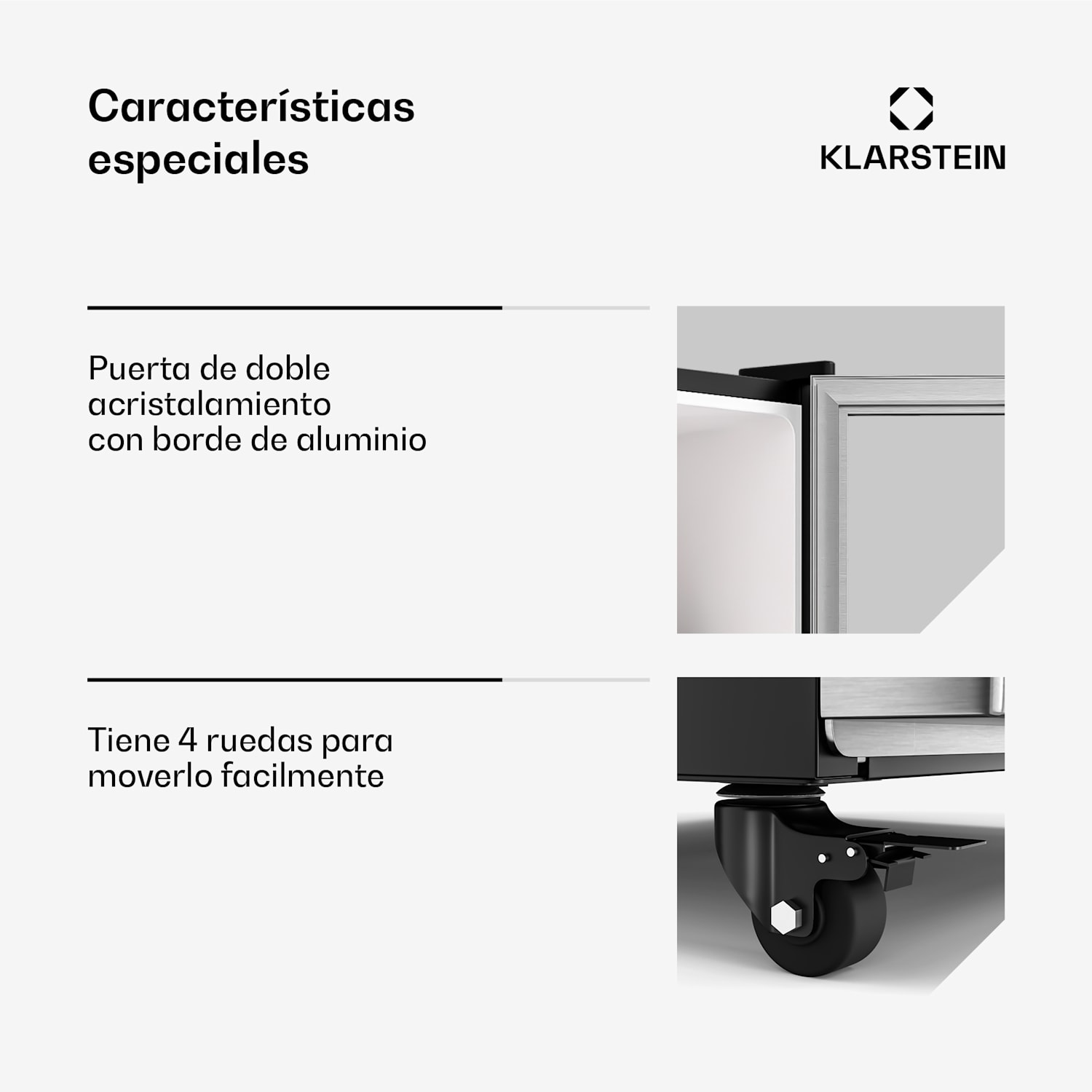 GrandCooler nevera para bebidas | 306 L | iluminación LED | con ruedas | 4 estantes 306 litros | Acero Inoxidable