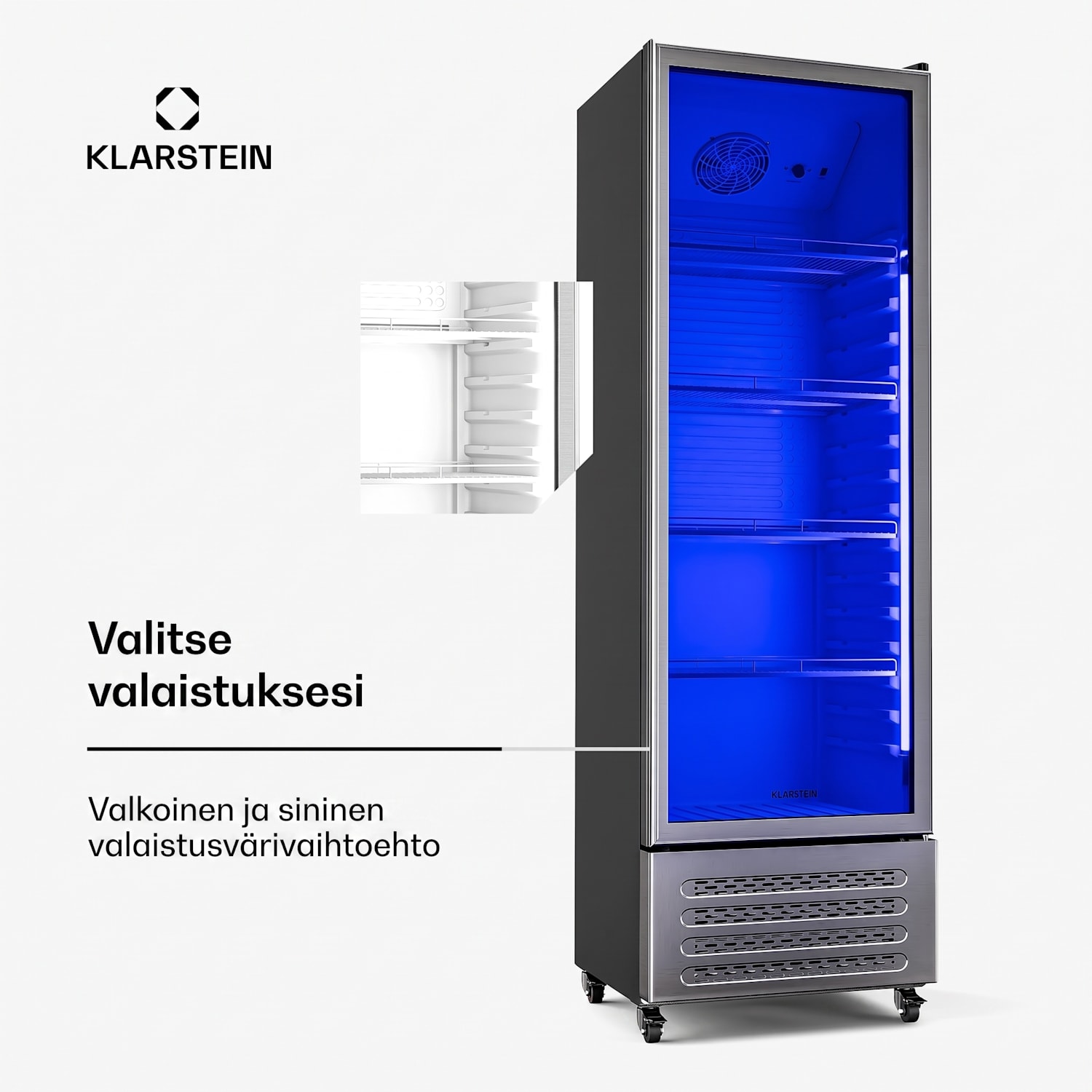 GrandCooler juomajääkaappi | 306 l | LED-valaistus | varustettu pyörillä | 4 hyllyä 306 L | Ruostumaton Teräs