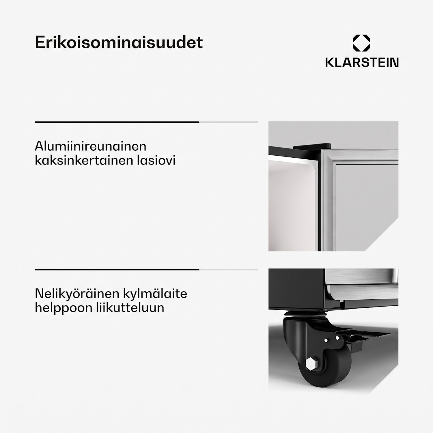 GrandCooler juomajääkaappi | 306 l | LED-valaistus | varustettu pyörillä | 4 hyllyä 306 L | Ruostumaton Teräs