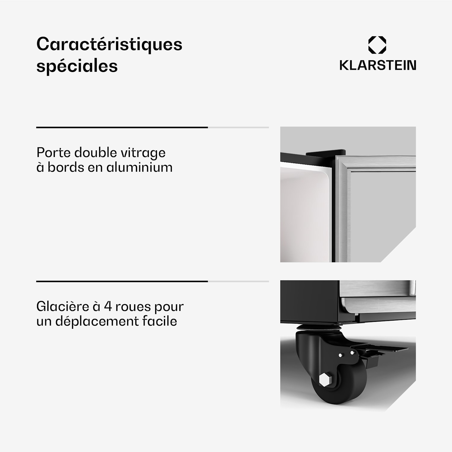 GrandCooler Réfrigérateur à boissons | 306 L | Éclairage LED | avec roues | 4 étagères 306 litres | Acier Inoxydable