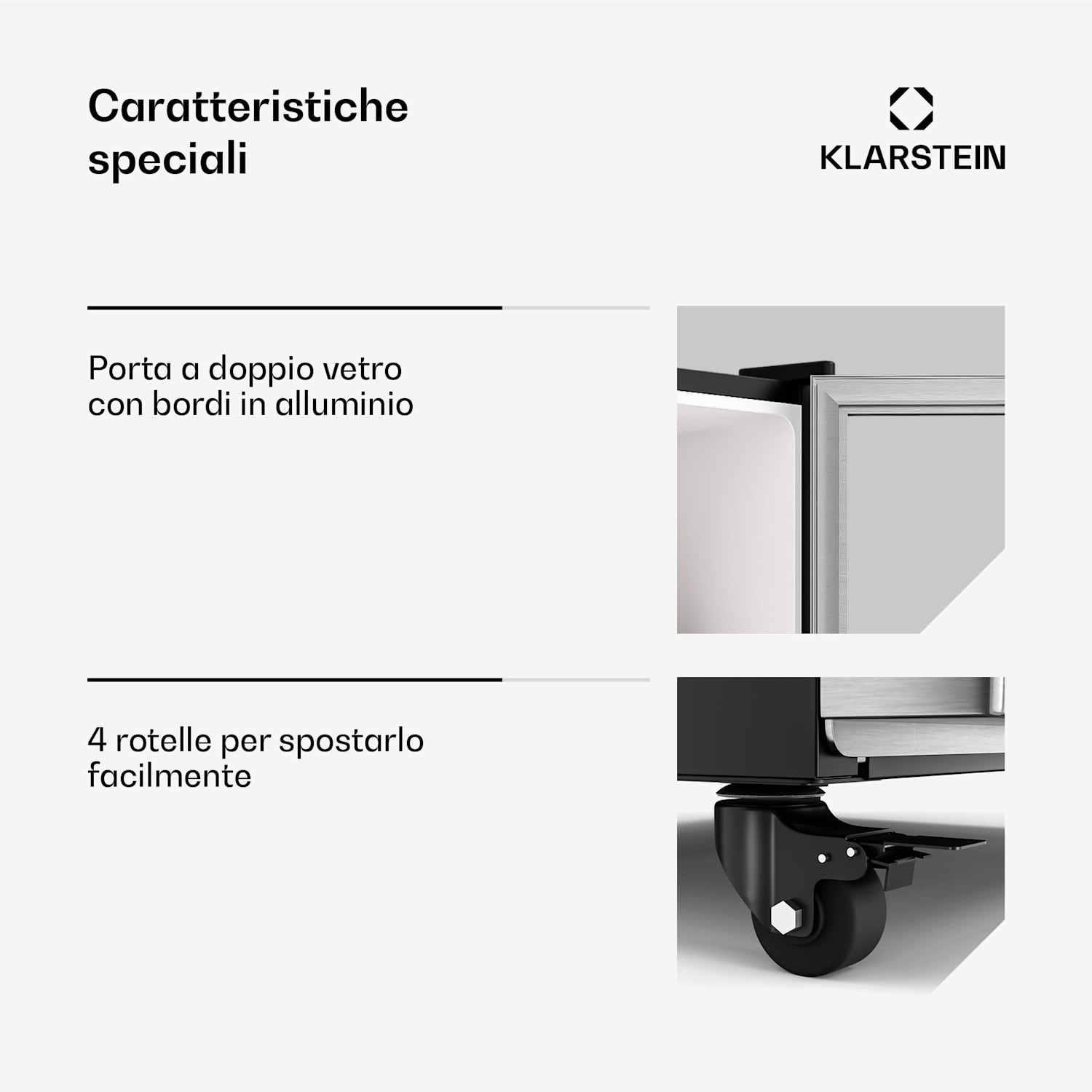 GrandCooler - Frigorifero per bevande | 306 L | Illuminazione a LED | Con rotelle | 4 ripiani 306 litri | Acciaio inox