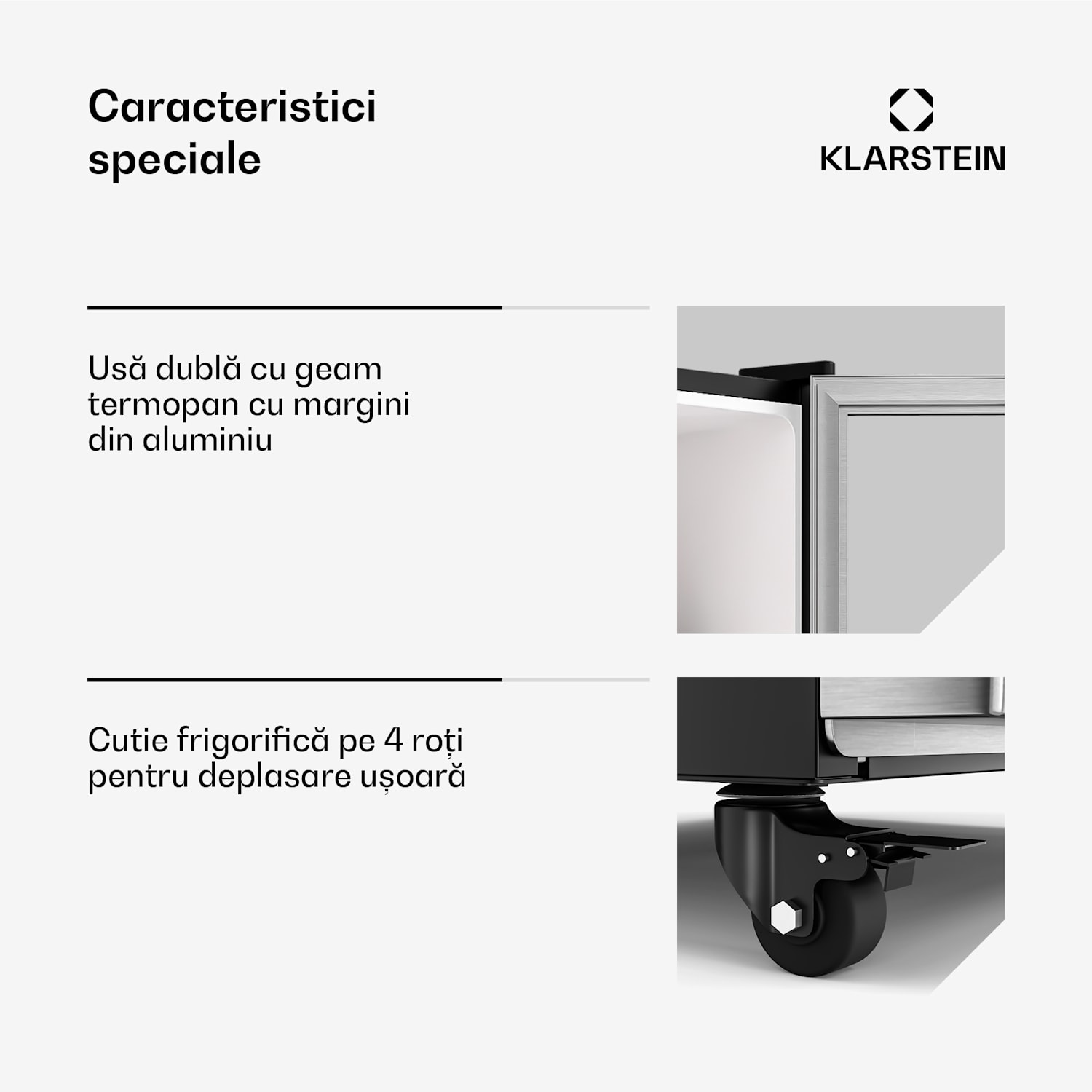 Frigider pentru băuturi GrandCooler, 306 l, iluminare LED, cu roți, 4 rafturi 306 litri | Oțel inoxidabil