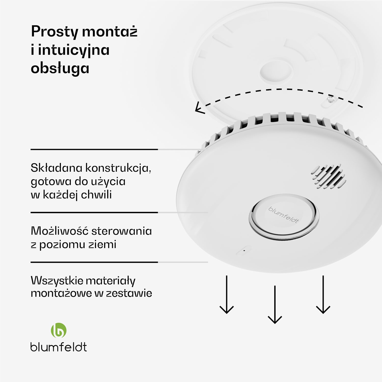 SmartVigil Connect WiFi czujnik dymu, 3-letnia bateria, sterowanie za pomocą aplikacji, bez wiercenia 1er-Set
