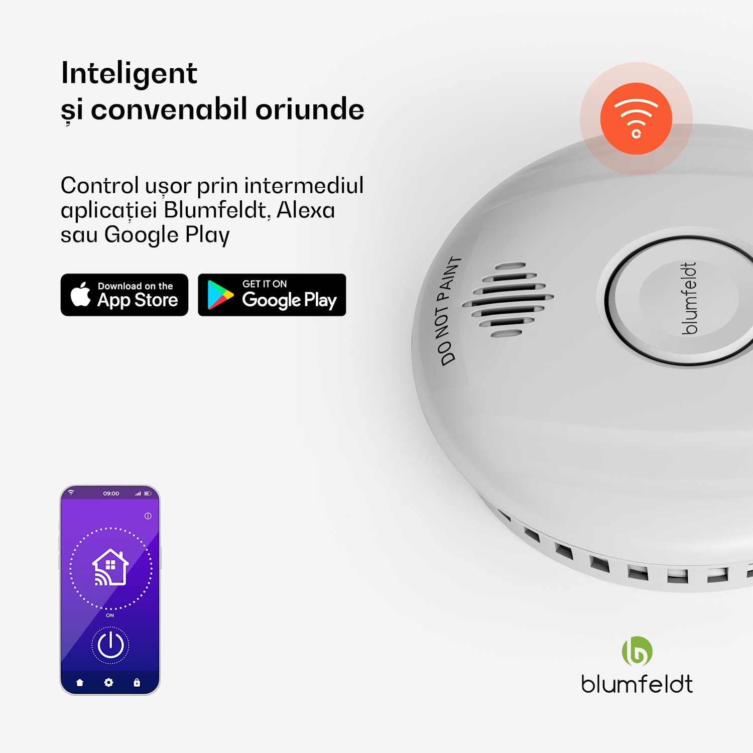 Detector de fum SmartVigil Connect WiFi, baterie de 3 ani, control prin aplicație, fără găurire 1er-Set