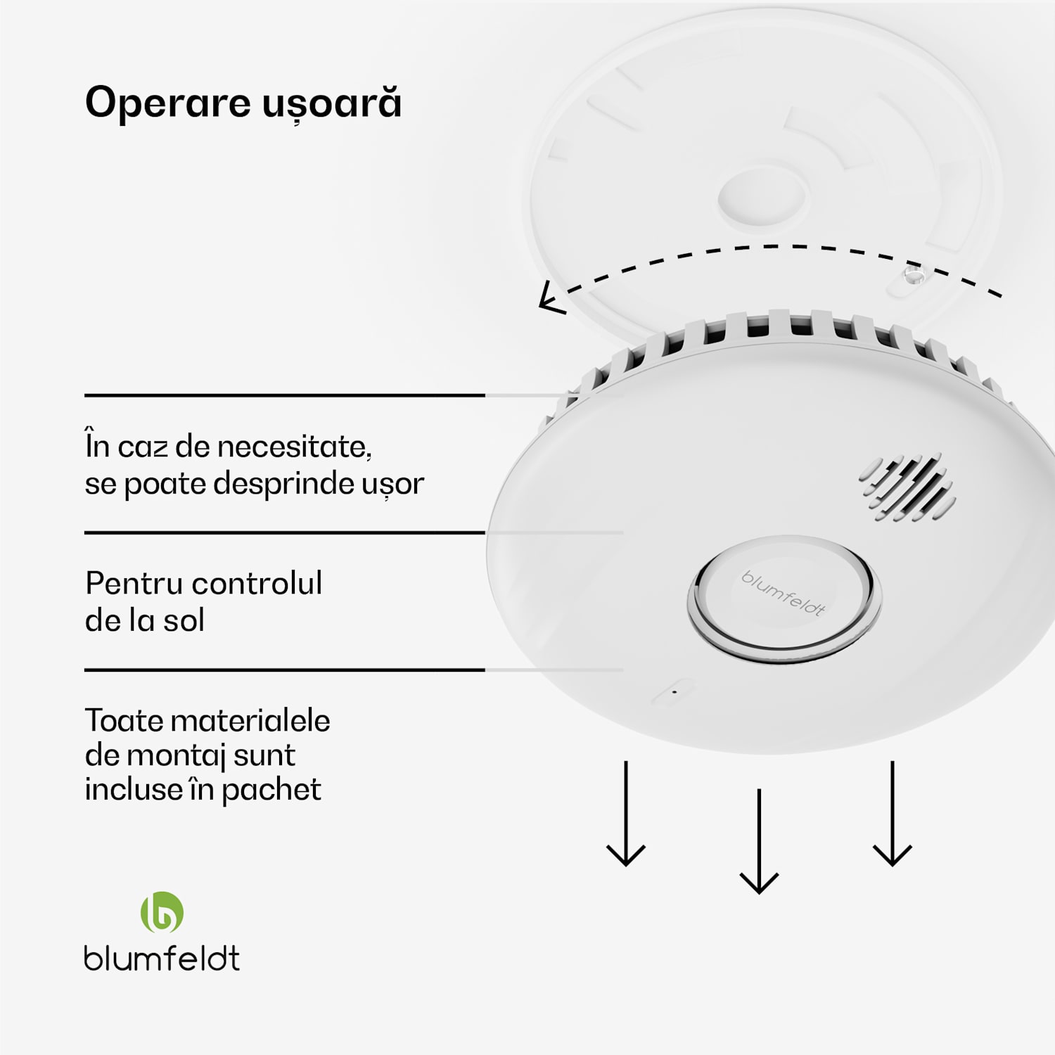 Detector de fum SmartVigil Connect WiFi, baterie de 3 ani, control prin aplicație, fără găurire 1er-Set