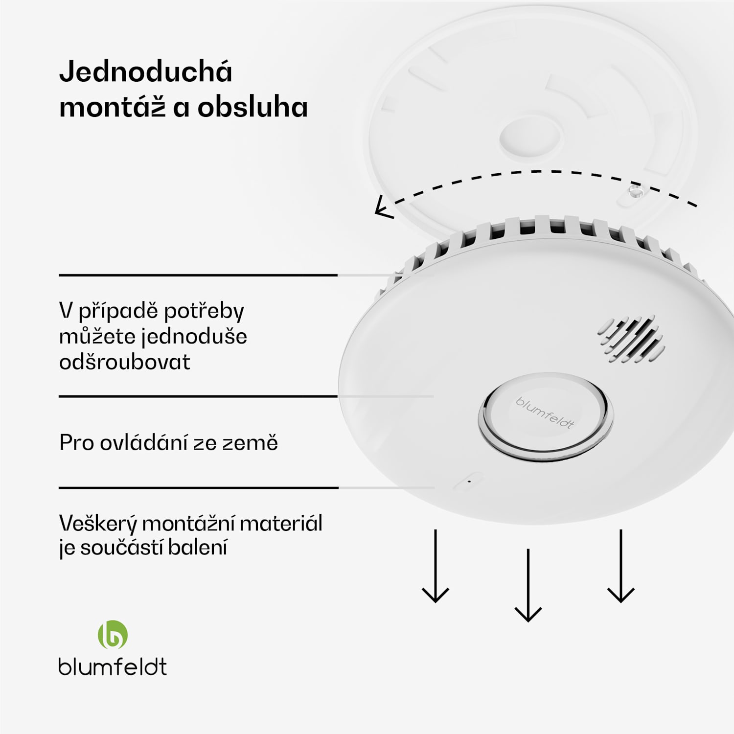 SmartVigil Connect WiFi detektor kouře, Sada 3 ks, 3letá baterie, ovládání pomocí aplikace, bez vrtání 3er-Set