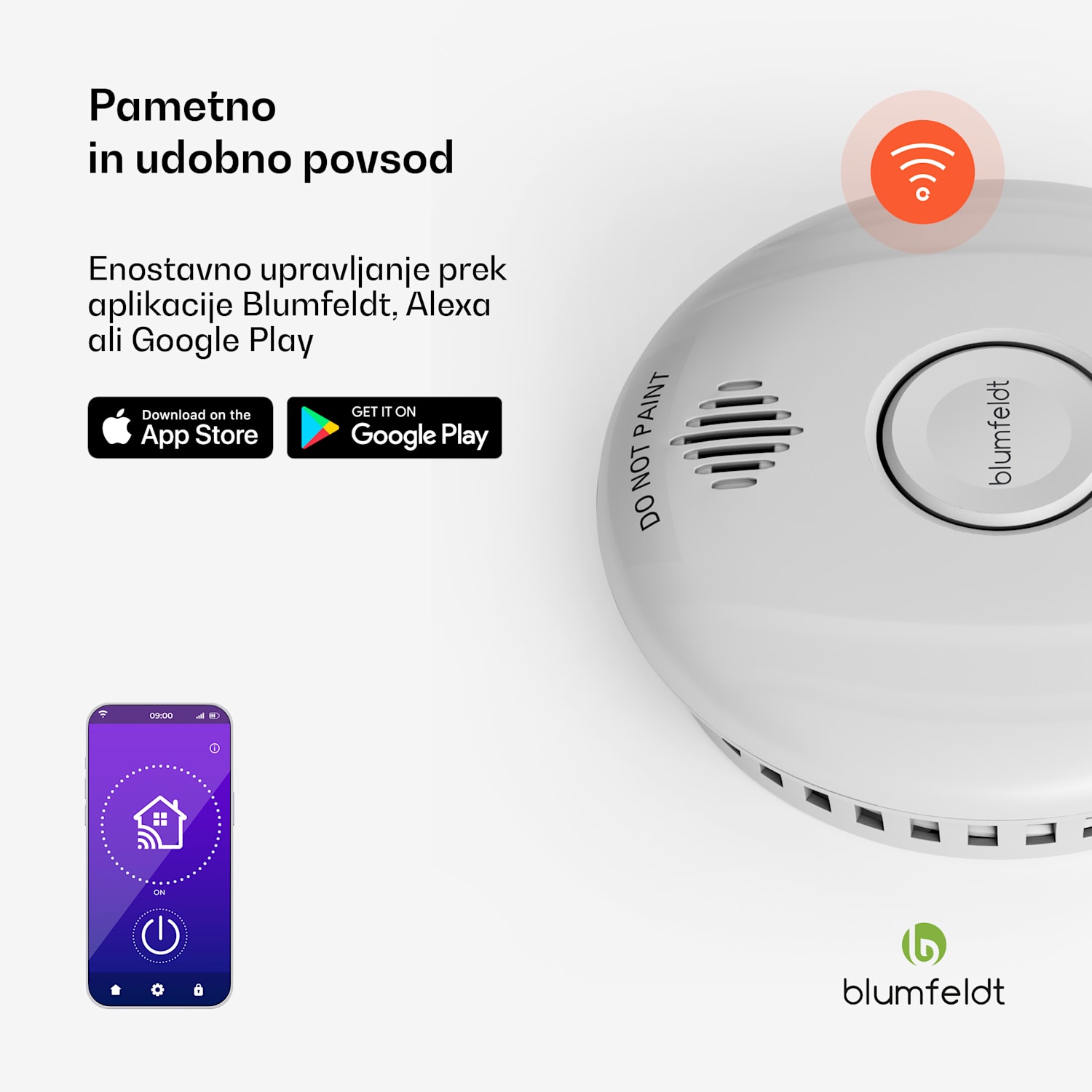 SmartVigil Connect WiFi detektor dima, Komplet 10 ks, 3-letna baterija, nadzor z uporabo aplikacije, brez vrtanja 10er-Set