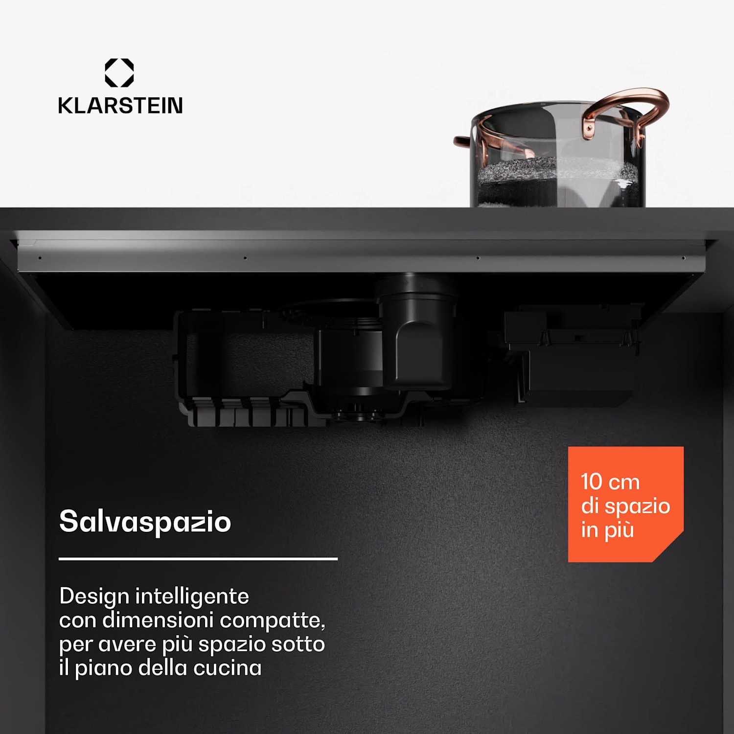 AirJet Hybrid Down Air System | Piano cottura a induzione con cappa integrata | 477 m³/h | CEE A+ 60 cm | AirJetBasicHybrid | Nero