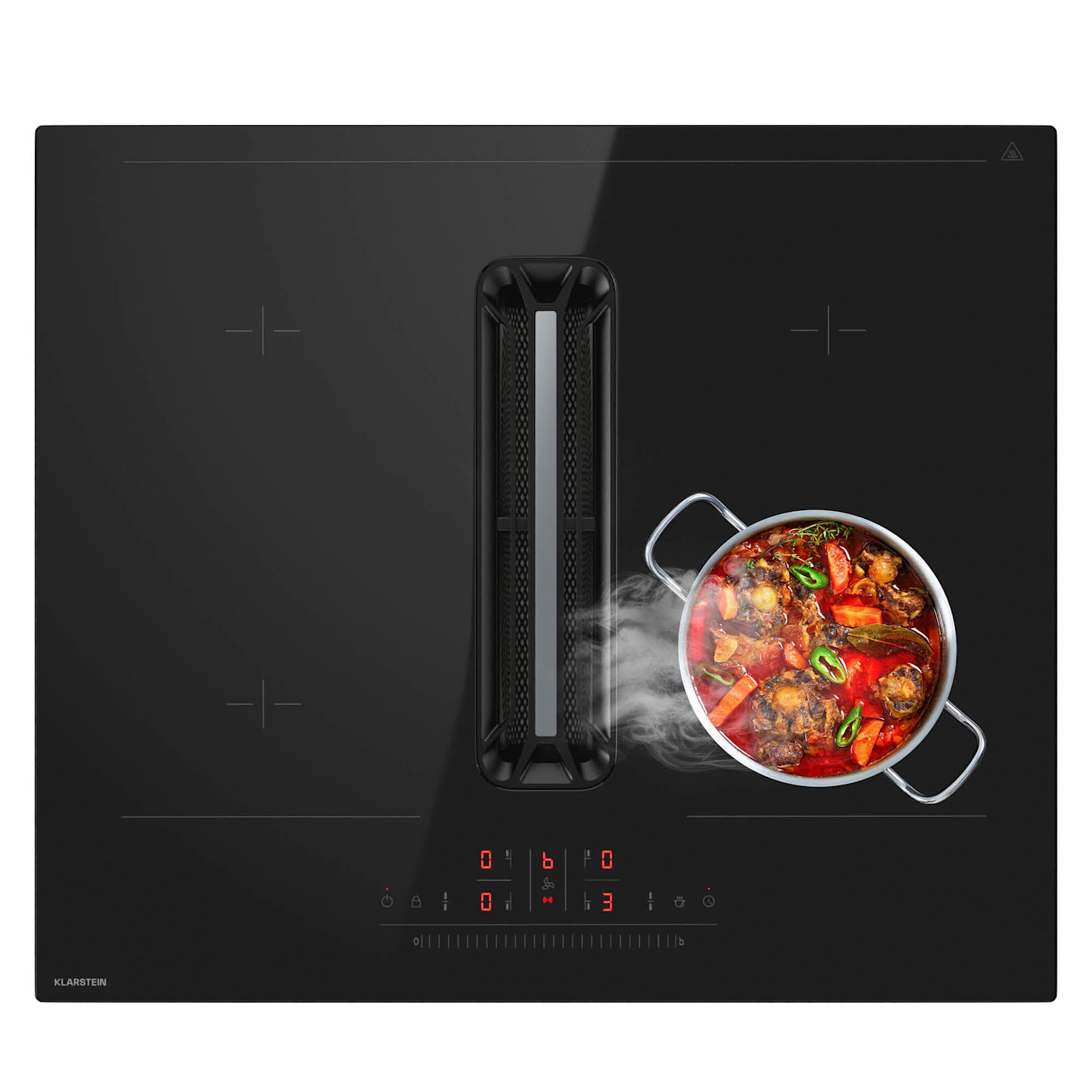 AirJet Hybrid Down Air System, Indukčná varná doska s integrovaným digestorom, 477 m³/h, EEK A+ 60 cm | AirJetBasicHybrid | Čierna