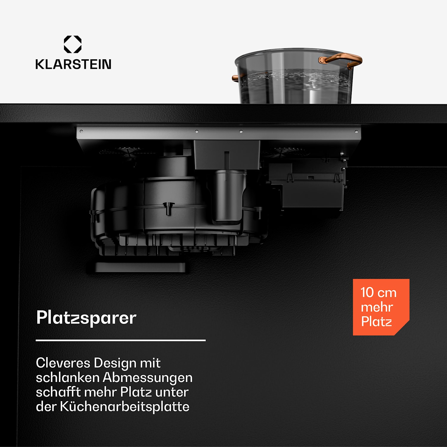AirJet Hybrid Down Air System | Induktionskochfeld mit integriertem Abzug | 477 m³/h | EEK A+ 60 cm | AirJetHybrid | Schwarz