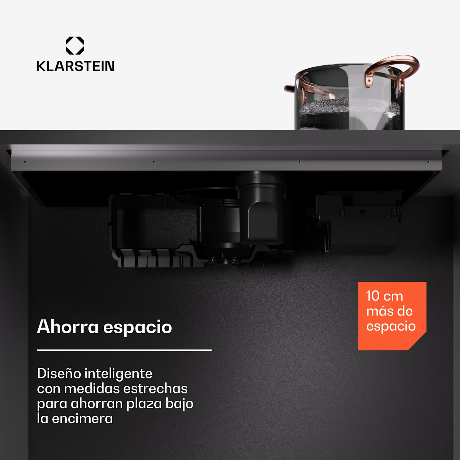 AirJet Hybrid Sistema Down Air | Placa de inducción con extractor integrado | 600 m³/h | CEE A+ 83 cm | AirJetHybrid | Negro