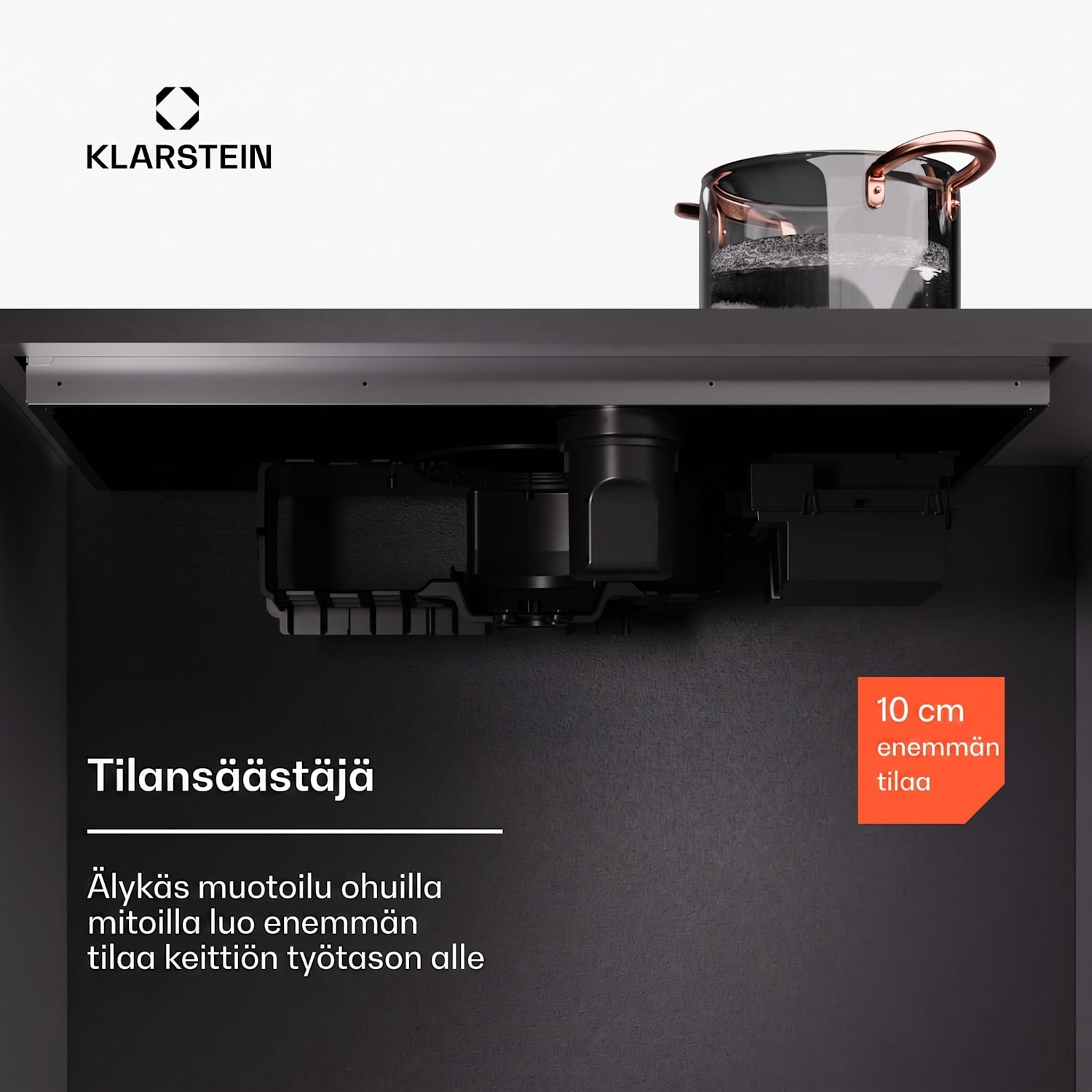 AirJet Hybrid Down Air System | induktioliesitaso integroidulla liesituulettimella | 745 m³/h | energialuokka A++ 90 cm | AirJetHybrid | Musta