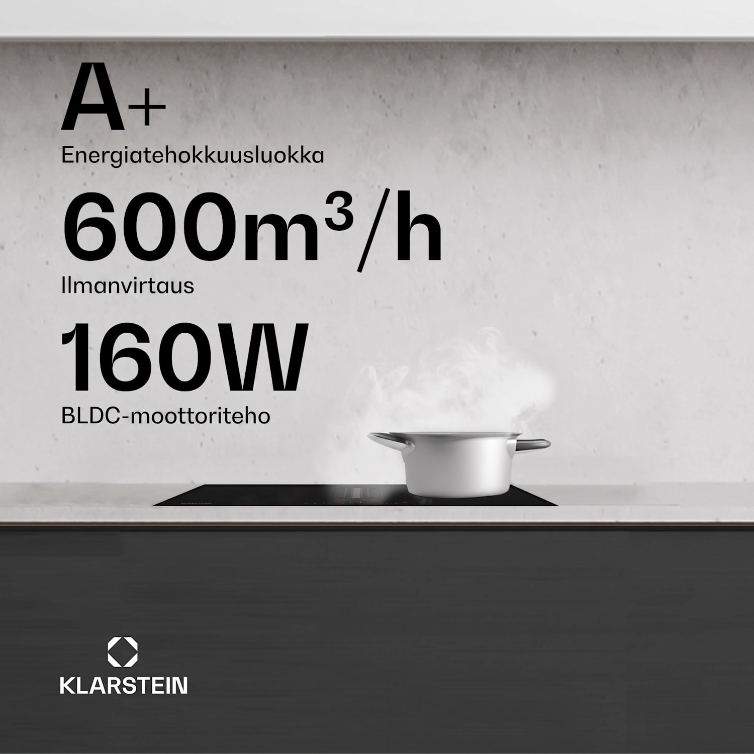 AirJet 60 Down Air System | induktioliesitaso + liesituuletin | 10000 W | 600 m³/h | tehostus 
