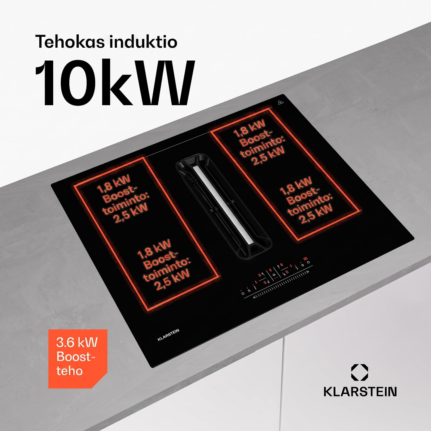 AirJet 60 Down Air System | induktioliesitaso + liesituuletin | 10000 W | 600 m³/h | tehostus 