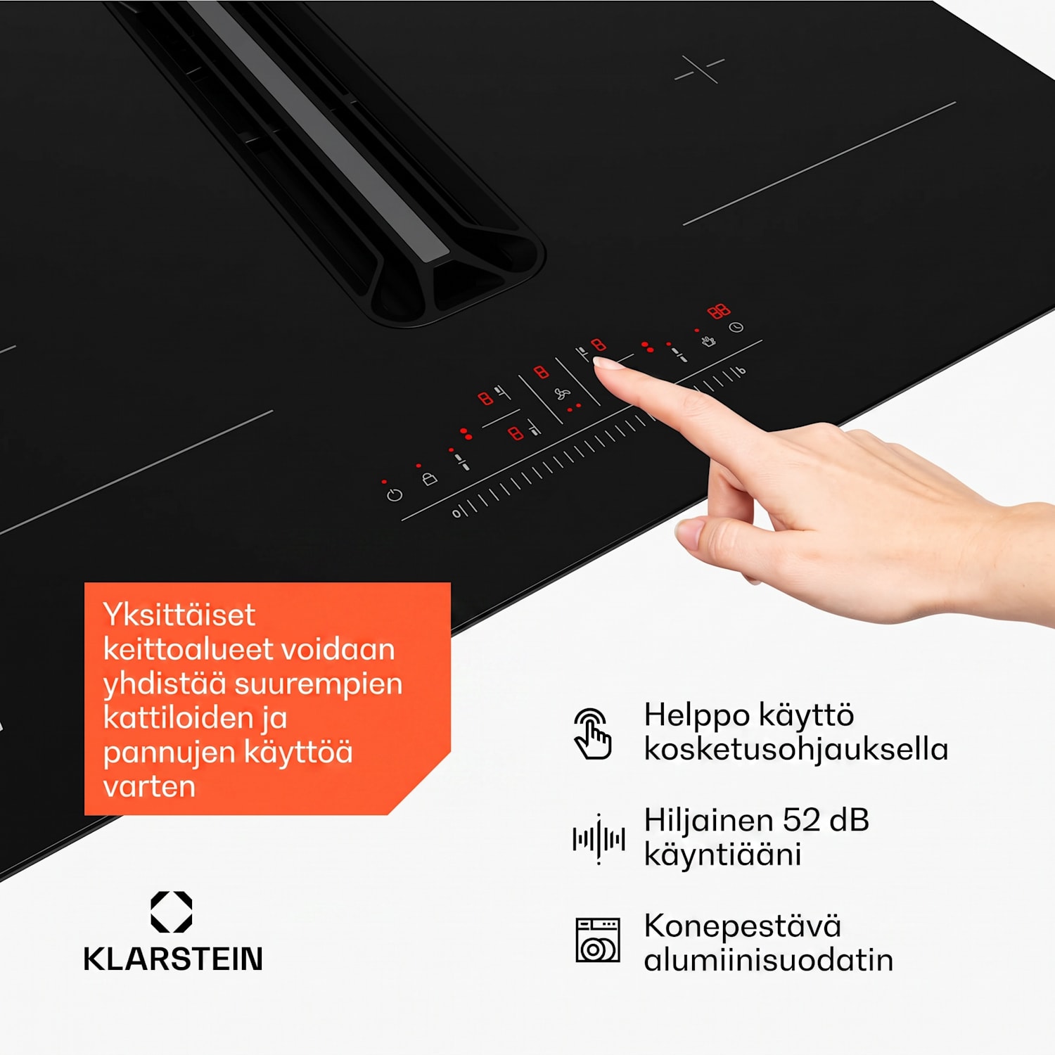 AirJet 60 Down Air System | induktioliesitaso + liesituuletin | 10000 W | 600 m³/h | tehostus 