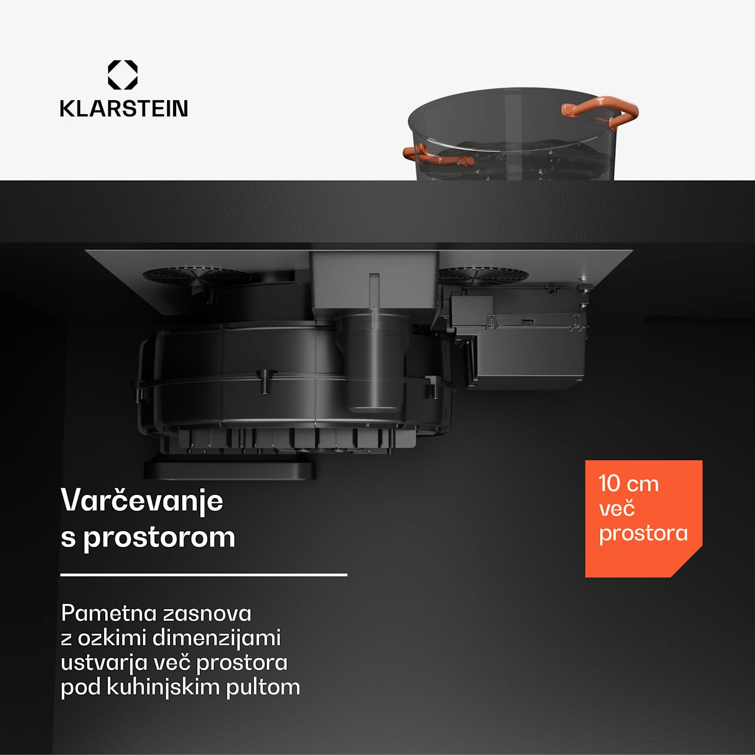 AirJet FlexPro Down Air System, Indukcijska plošča + kuhinjska napa, Flexi cona, Booster 60 cm | AirJetFlexPro | Črna