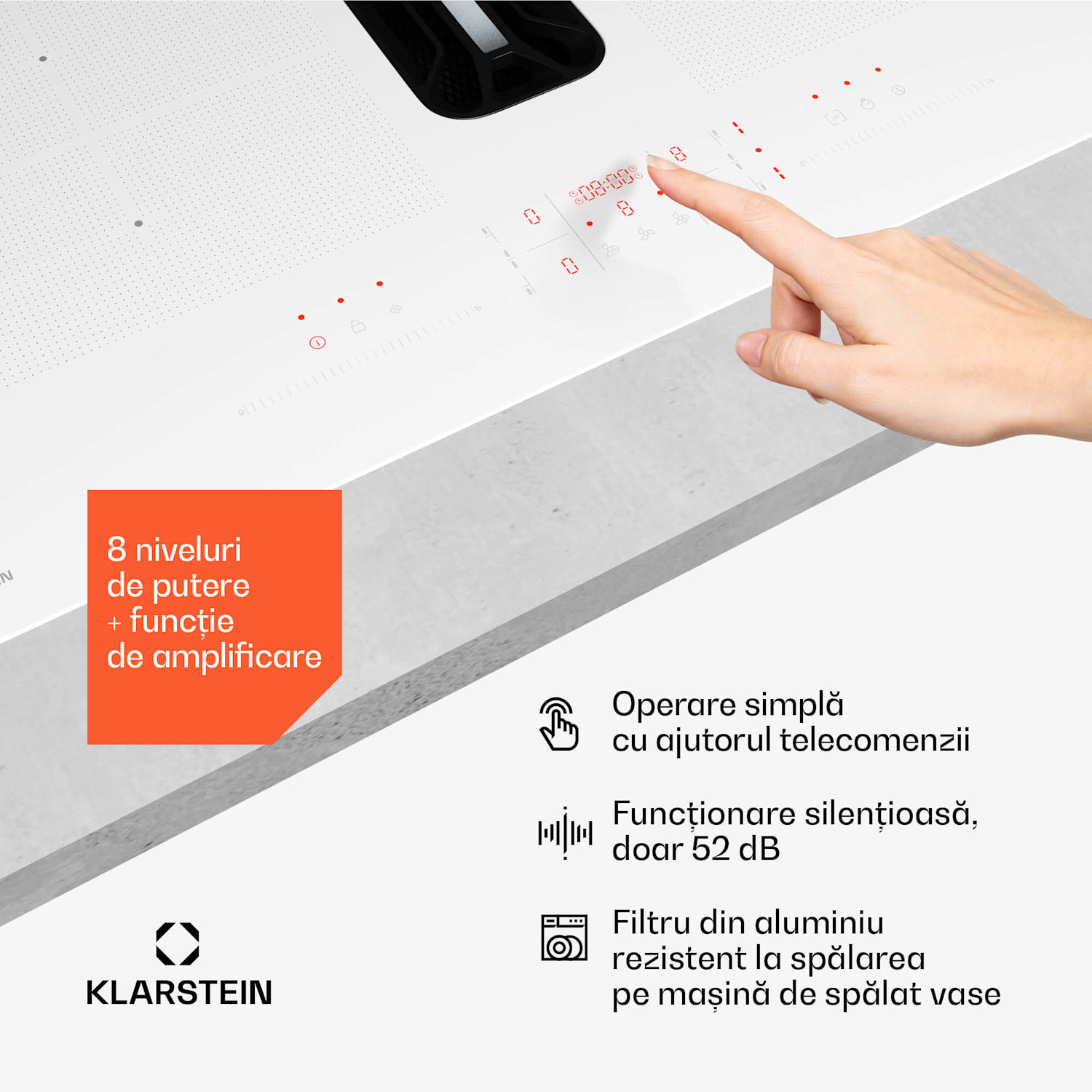 AirJet FlexPro Down Air System, Plită cu inducție + hotă, Flexi zone, Booster 60 cm | AirJetFlexPro | Alb